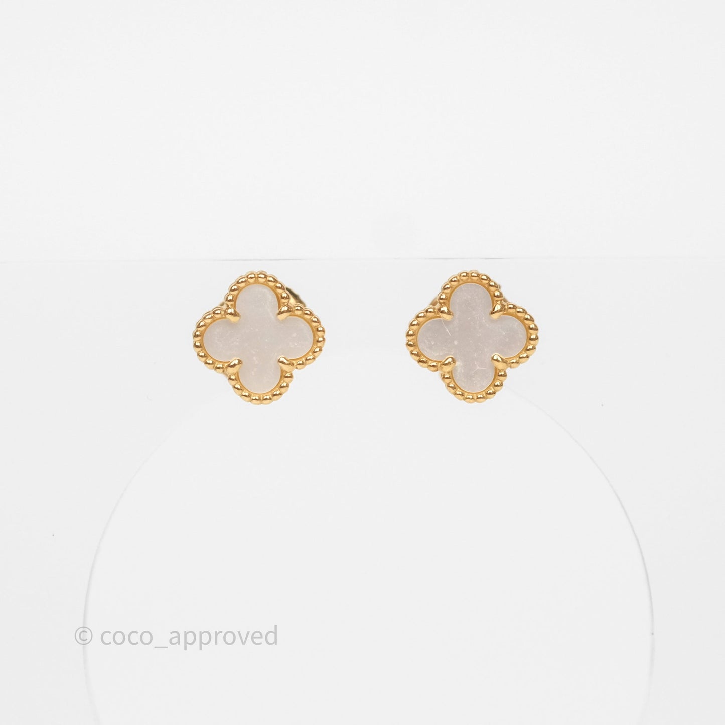 Van Cleef & Arpels Sweet Alhambra Earrings White Mother-of-pearl Yellow Gold