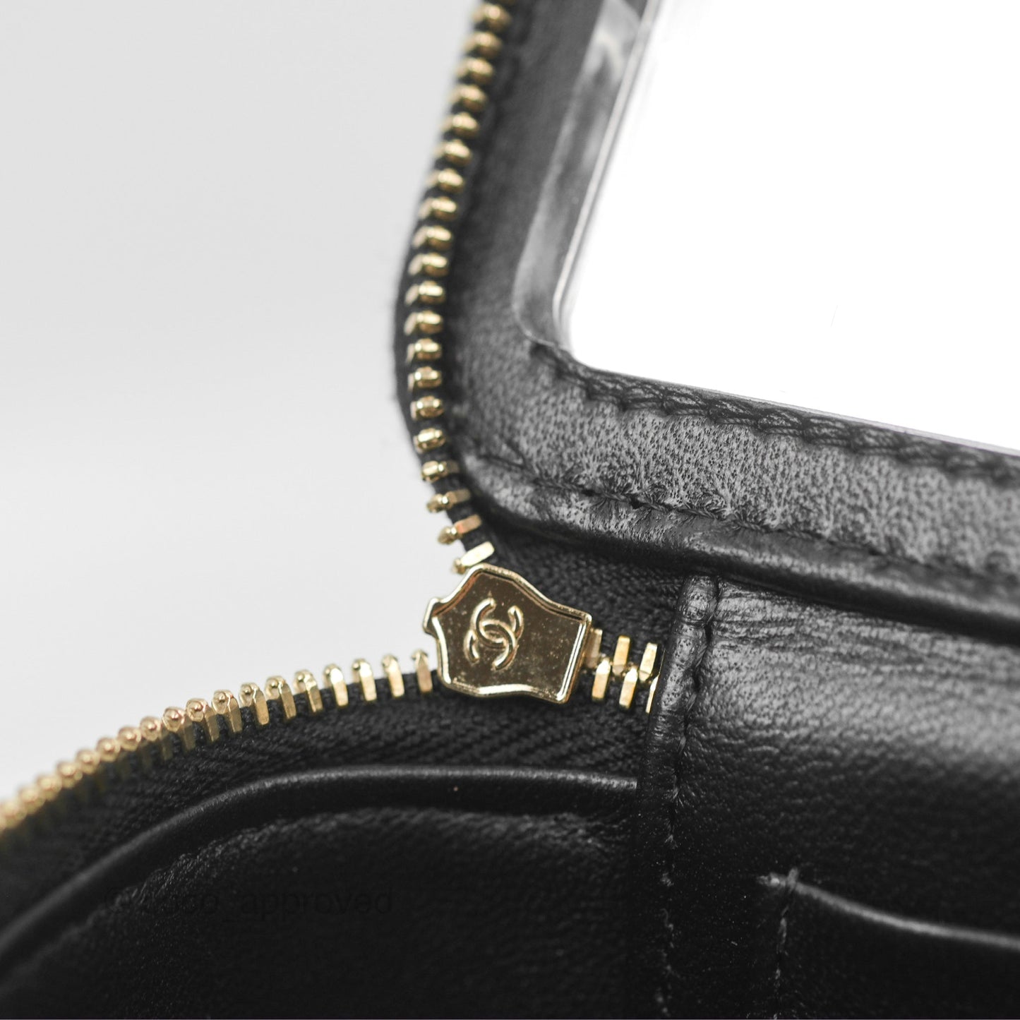 Chanel Vanity Rectangular with Top Handle Black Lambskin Aged Gold Hardware