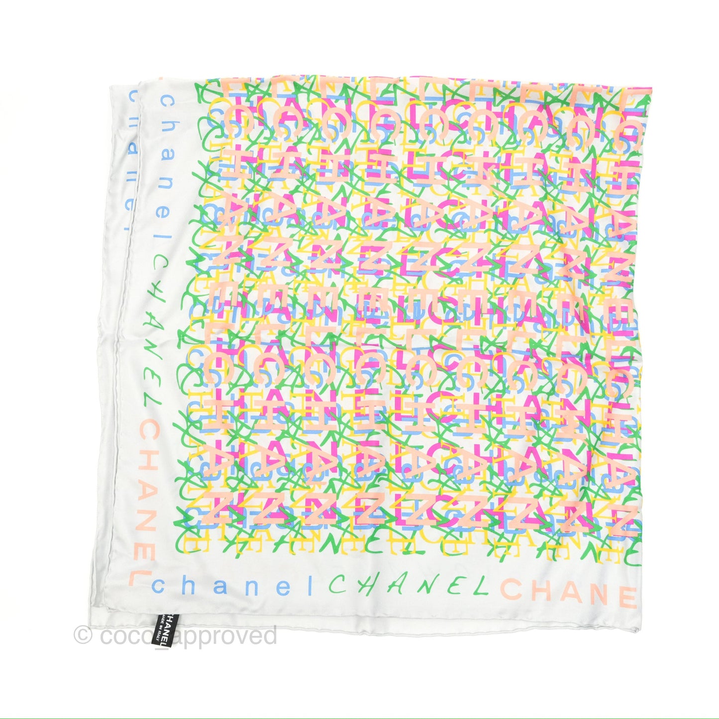 Chanel CC Logo Silk Square Scarf 90