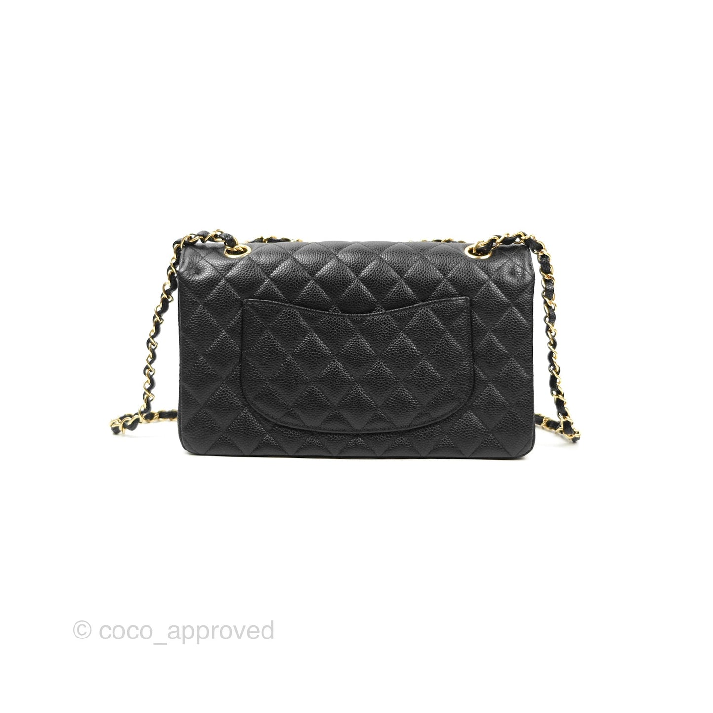 Chanel Classic M/L Medium Flap Quilted Black Caviar Gold Hardware