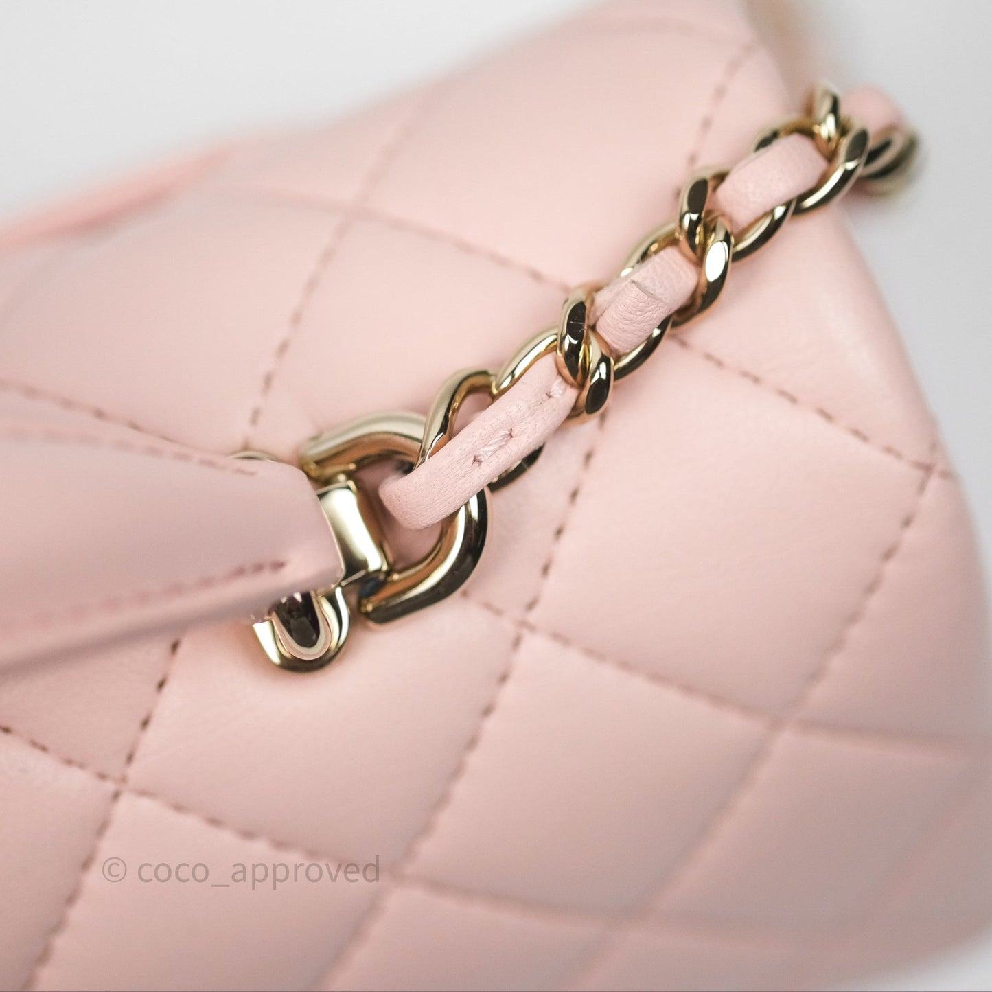Chanel Top Handle Mini Rectangular Flap Pink Lambskin Gold Hardware
