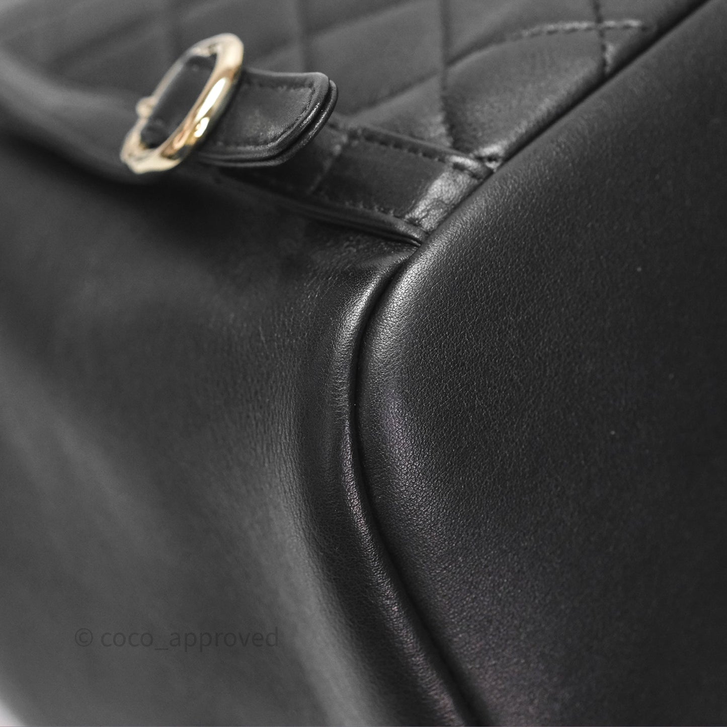 Chanel Quilted Large Duma Drawstring Backpack Black Calfskin