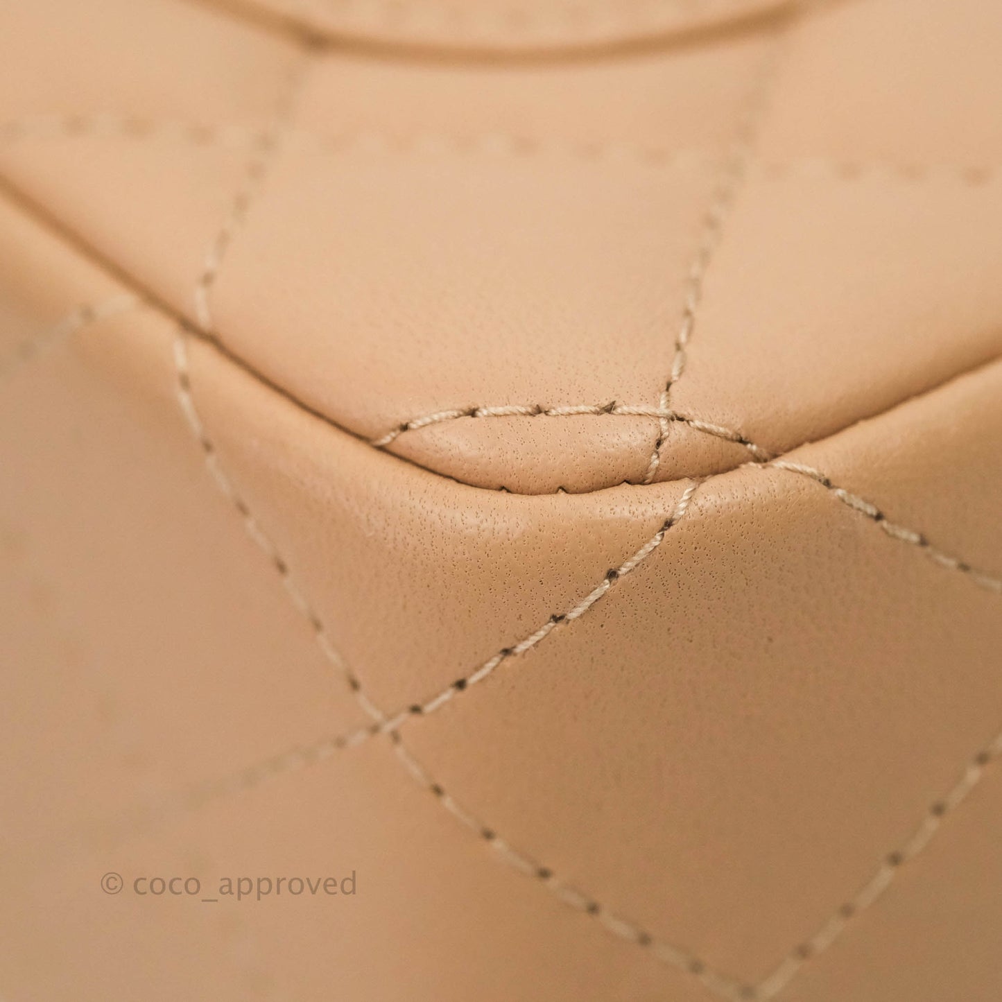 Chanel Quilted Mini Rectangular Lambskin Beige Gold Hardware 21A