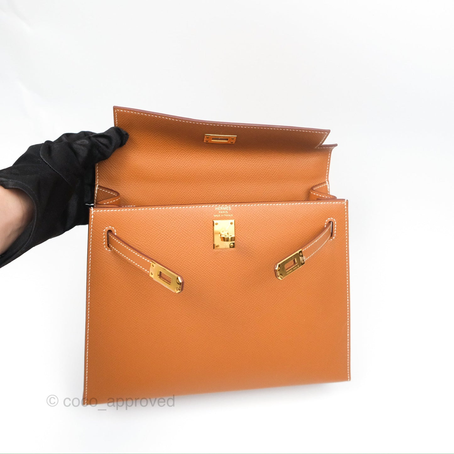 Hermès Kelly 25 Sellier Gold Epsom Gold Hardware