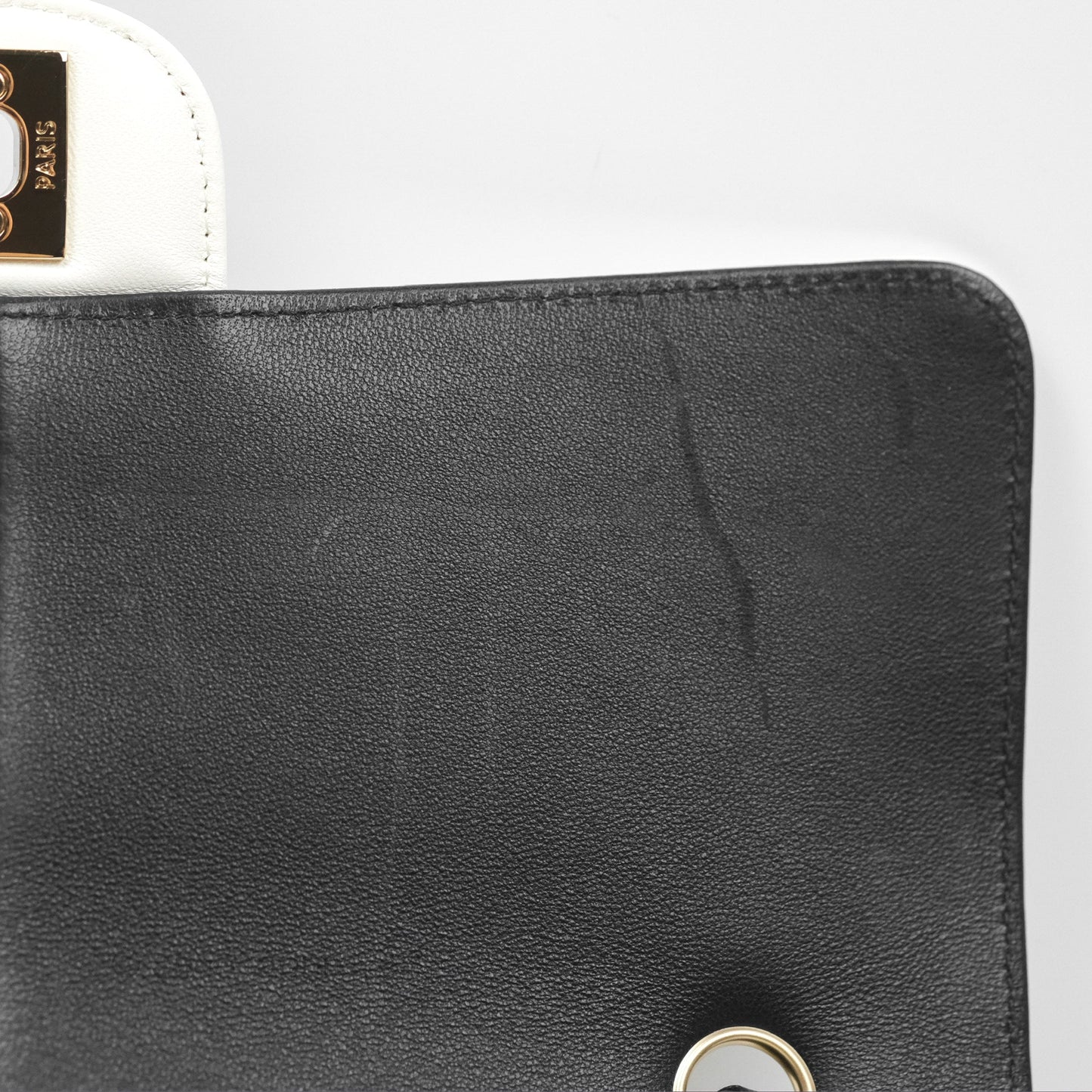 Chanel Medium Flap Black & White Lambskin Gold Hardware