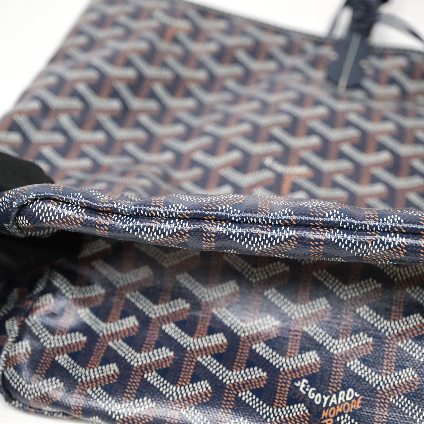 Goyard St. Louis Tote PM Navy/Tan