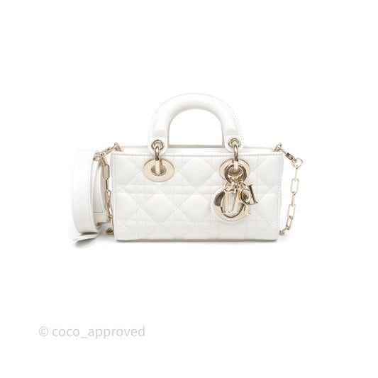 Christian Dior Mini Lady D-Joy White Light Gold Hardware