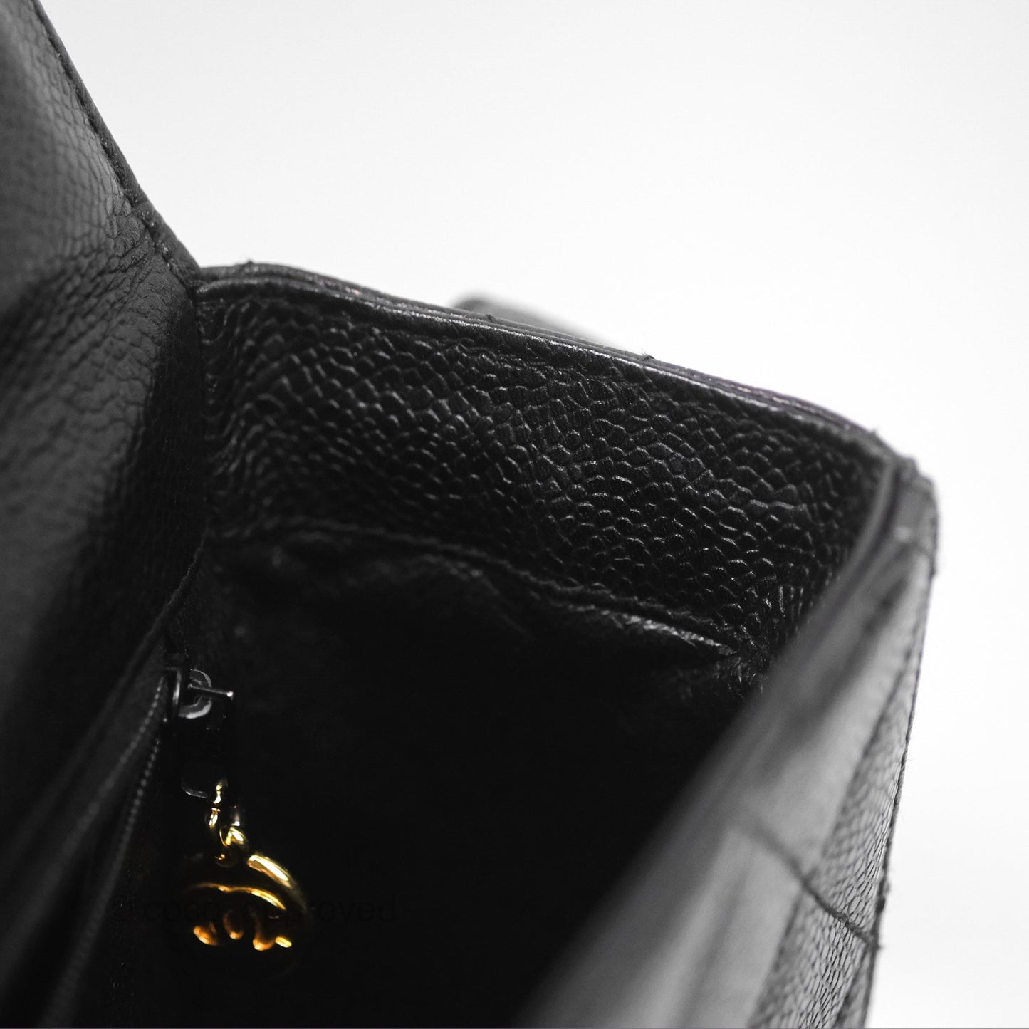 Chanel Vintage Quilted Shoulder Bag Black Caviar 24K Gold Hardware