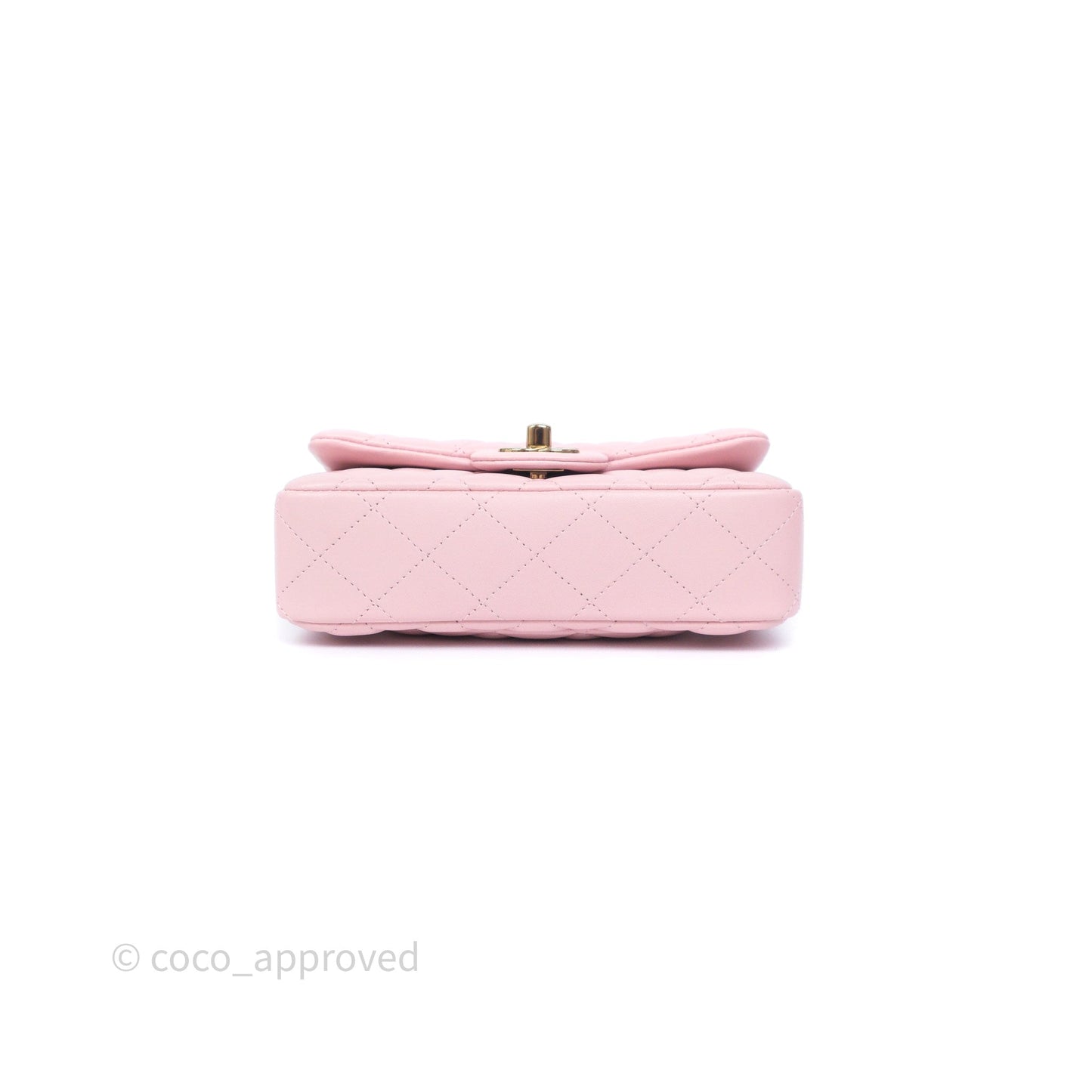 Chanel Quilted Extra Mini Rectangular Flap Pink Lambskin Gold Hardware