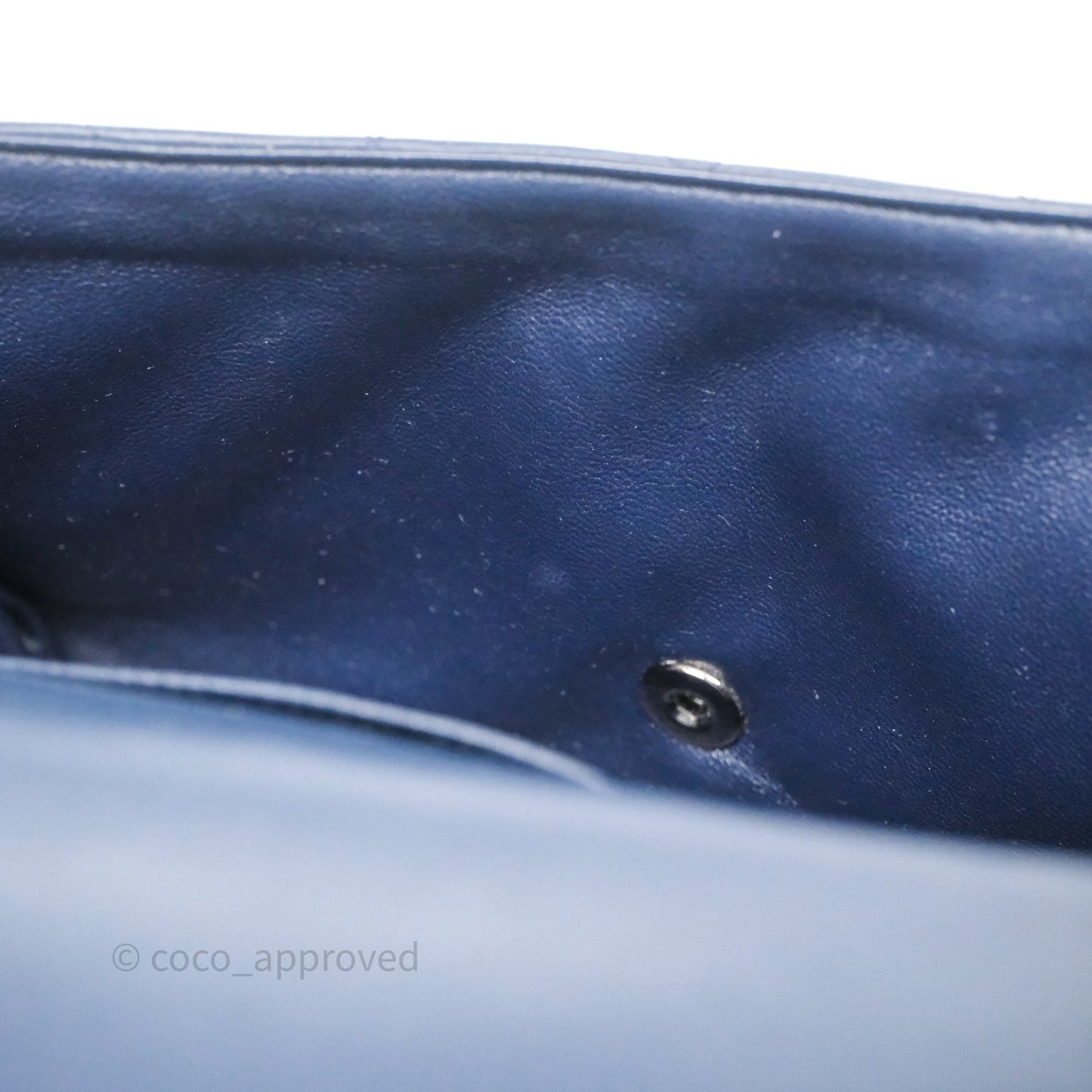 Chanel Quilted Clutch with Chain Lambskin Navy Gun Metal Hardware