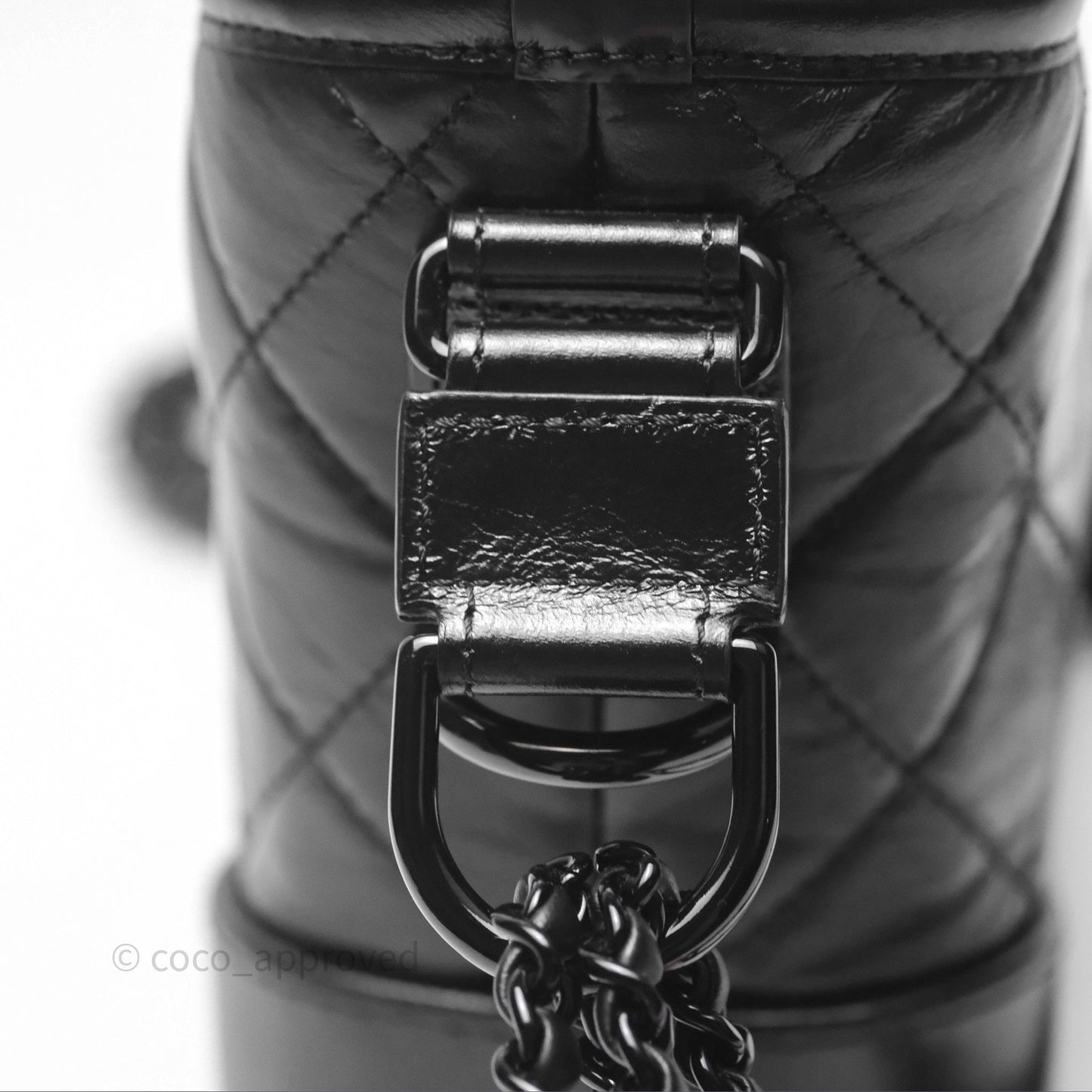 Chanel Small Gabrielle Hobo Quilted So Black Aged Calfskin
