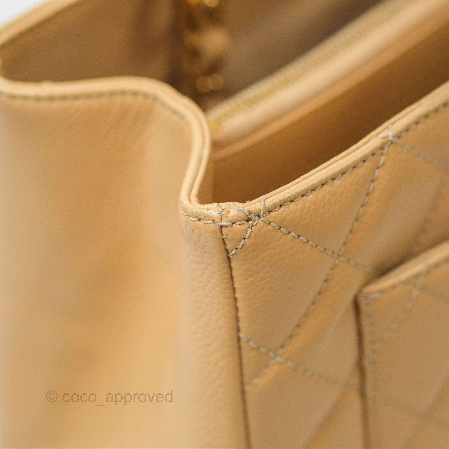 Chanel GST Beige Caviar Gold Hardware