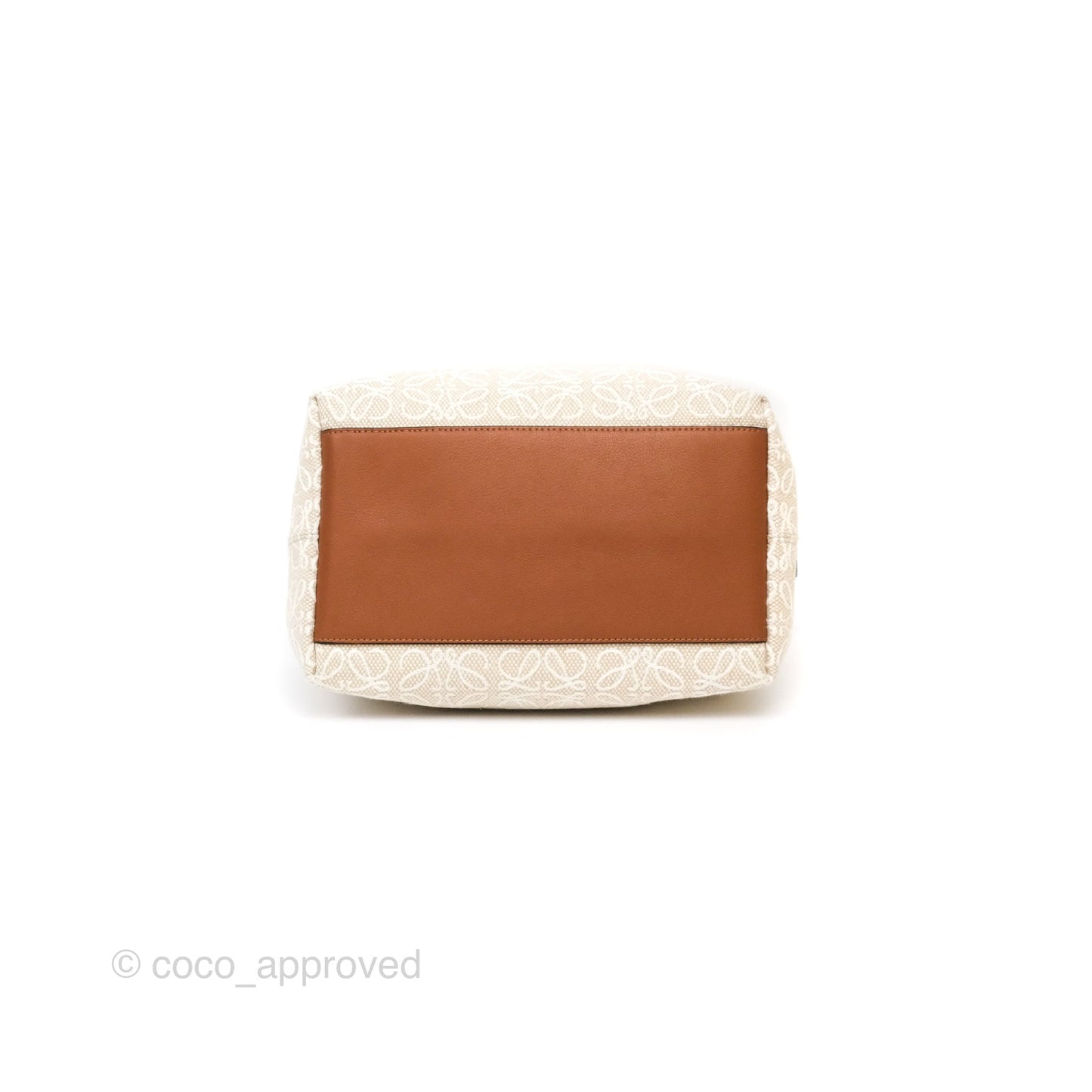 Loewe Medium Cubi Bag Anagram Jacquard & Calfskin Ecru/Tan