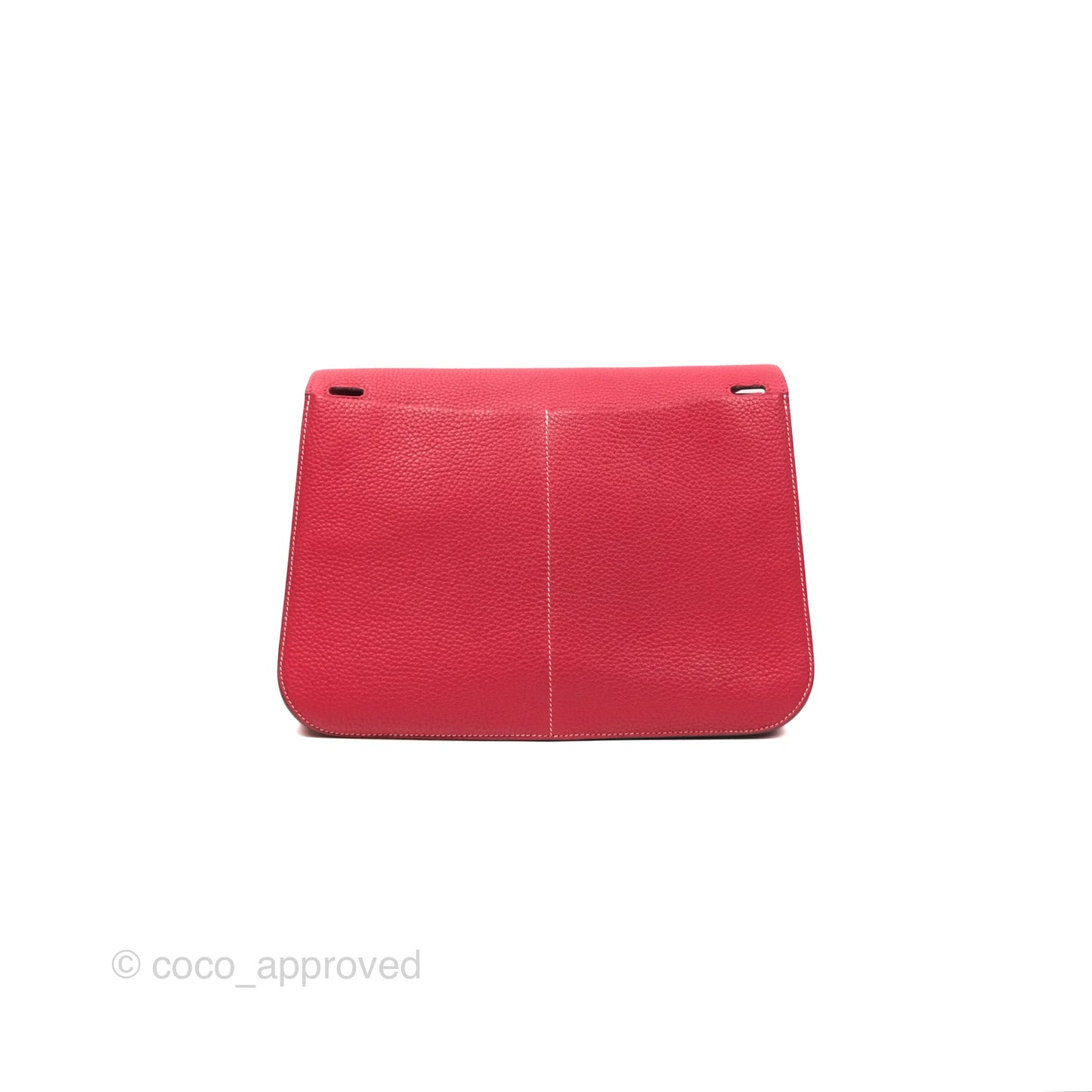Hermès Halzan 31 Rouge Casque Clemence Palladium Hardware