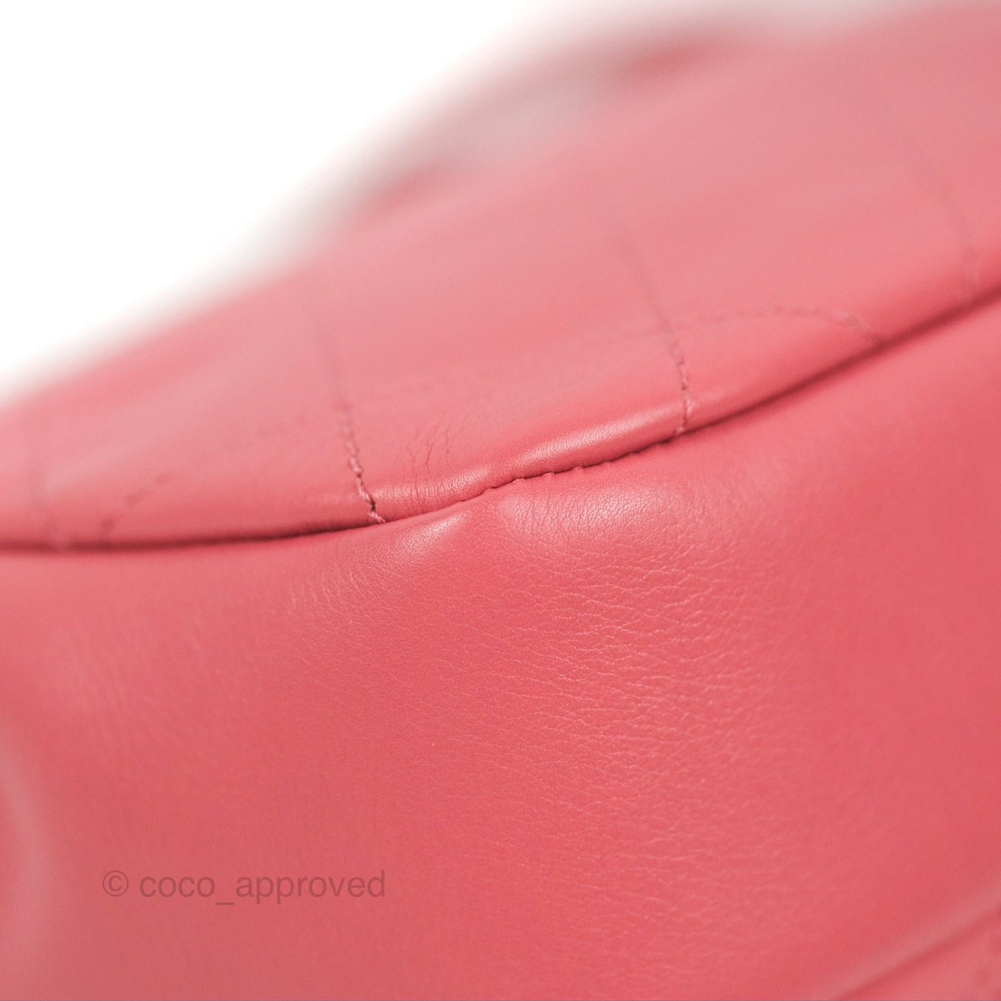 Chanel Small Flat Quilt Round Flap Bag Pink Calfskin Gold Hardware