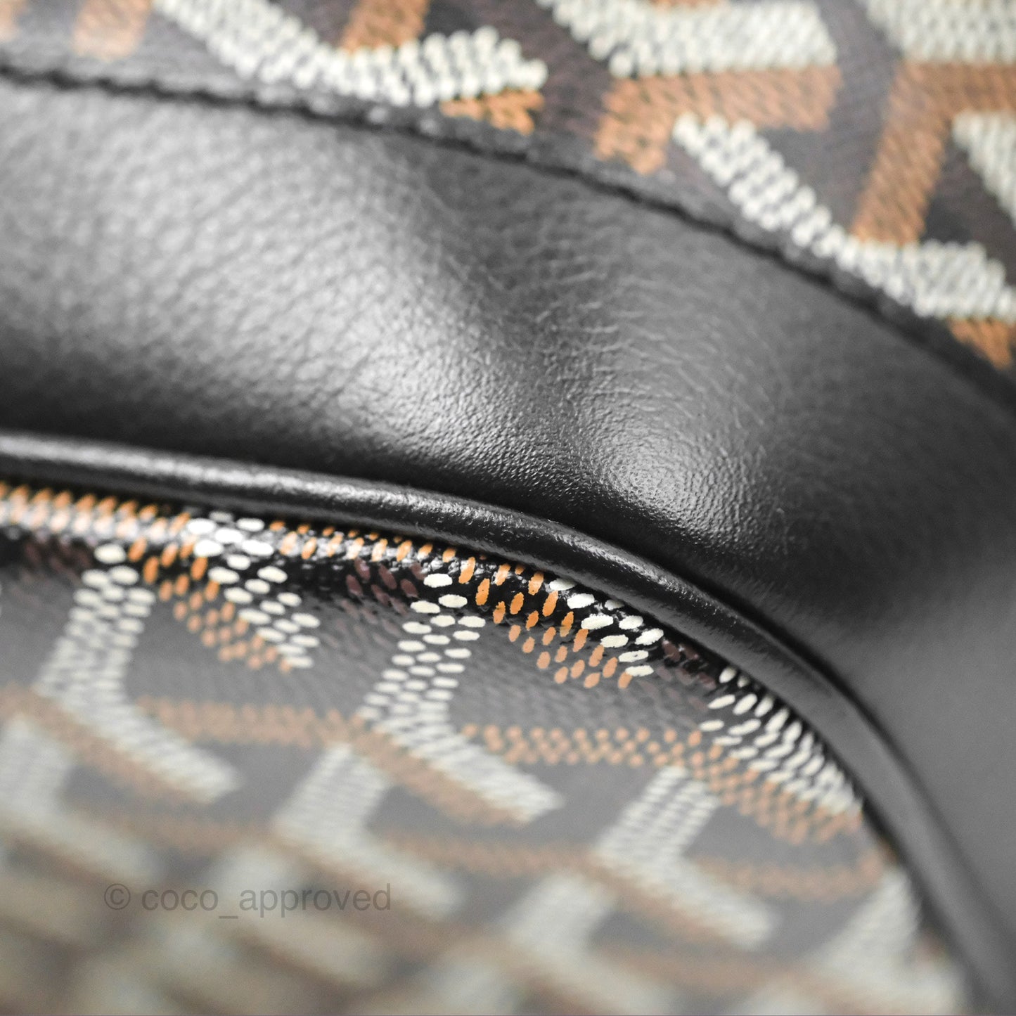 Goyard Petit Flot Bucket Bag Black Goyardine Canvas