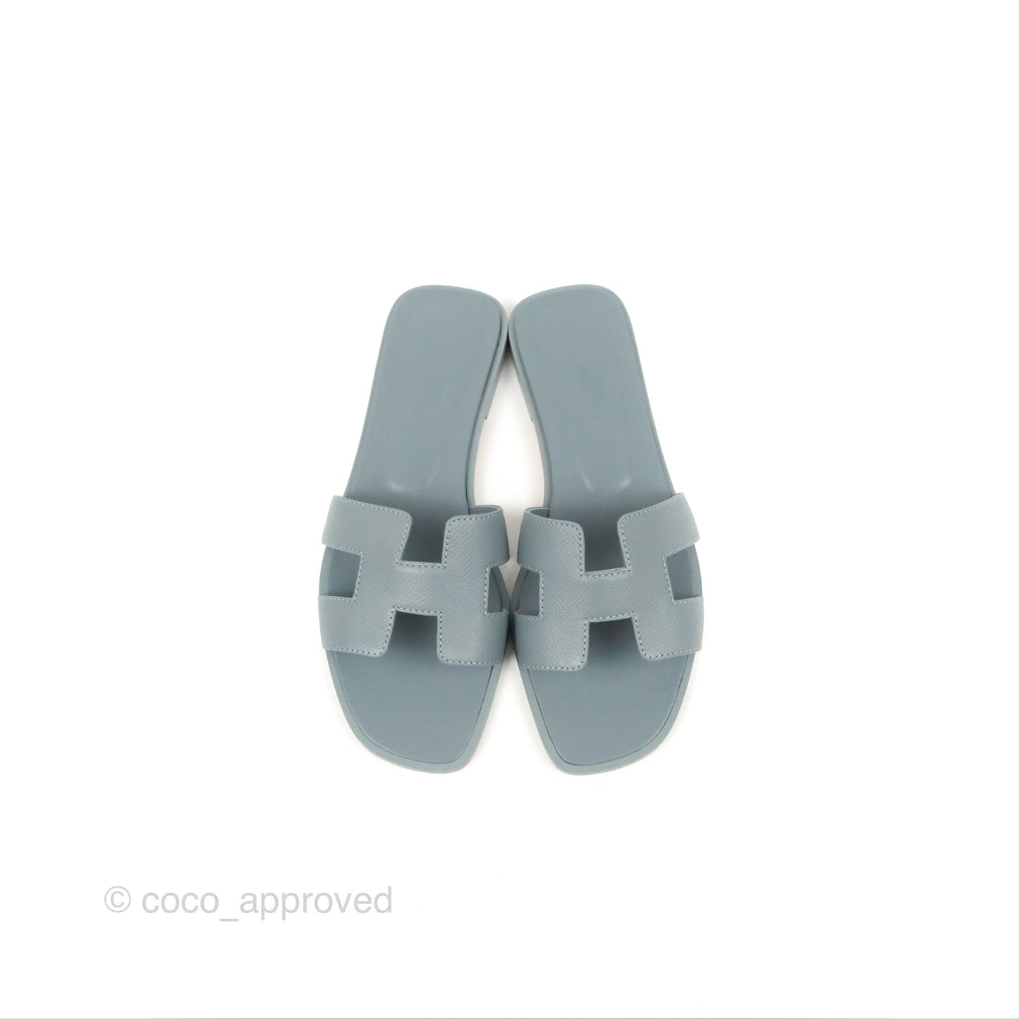 Hermès Oran Sandals in Gris Antarctique Epsom Size 35.5