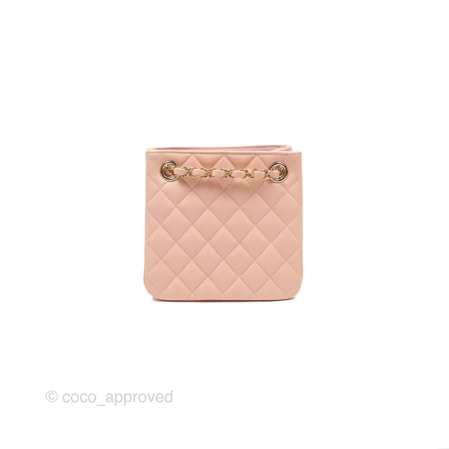 Chanel Mini Bucket Tote Pink Caviar Gold Hardware 22S