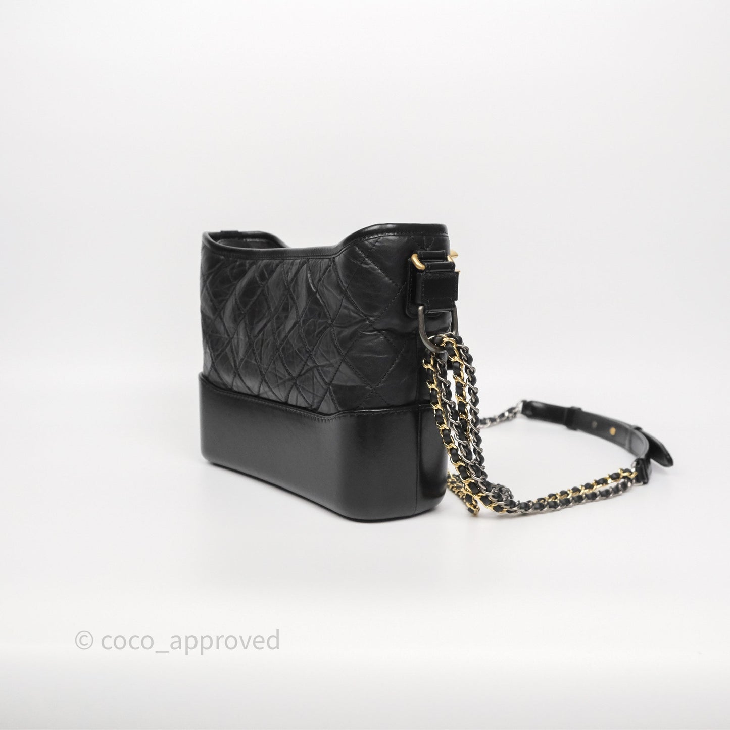Chanel New Medium Gabrielle Hobo Quilted Black Aged Calfskin