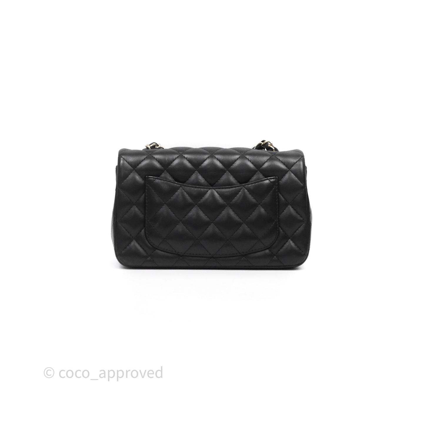 Chanel Mini Rectangular Flap Quilted Black Lambskin Gold Hardware