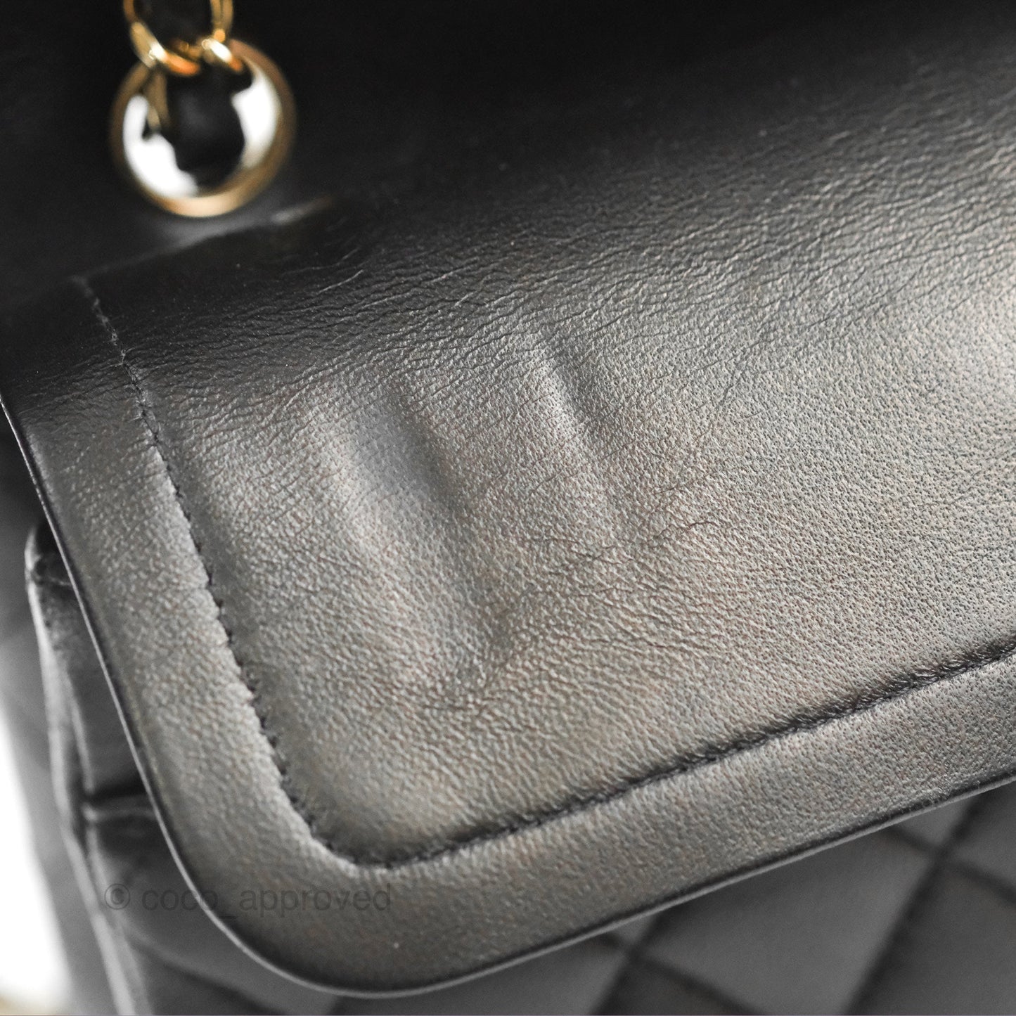 Chanel Classic M/L Medium Flap Quilted Black Lambskin Gold Hardware
