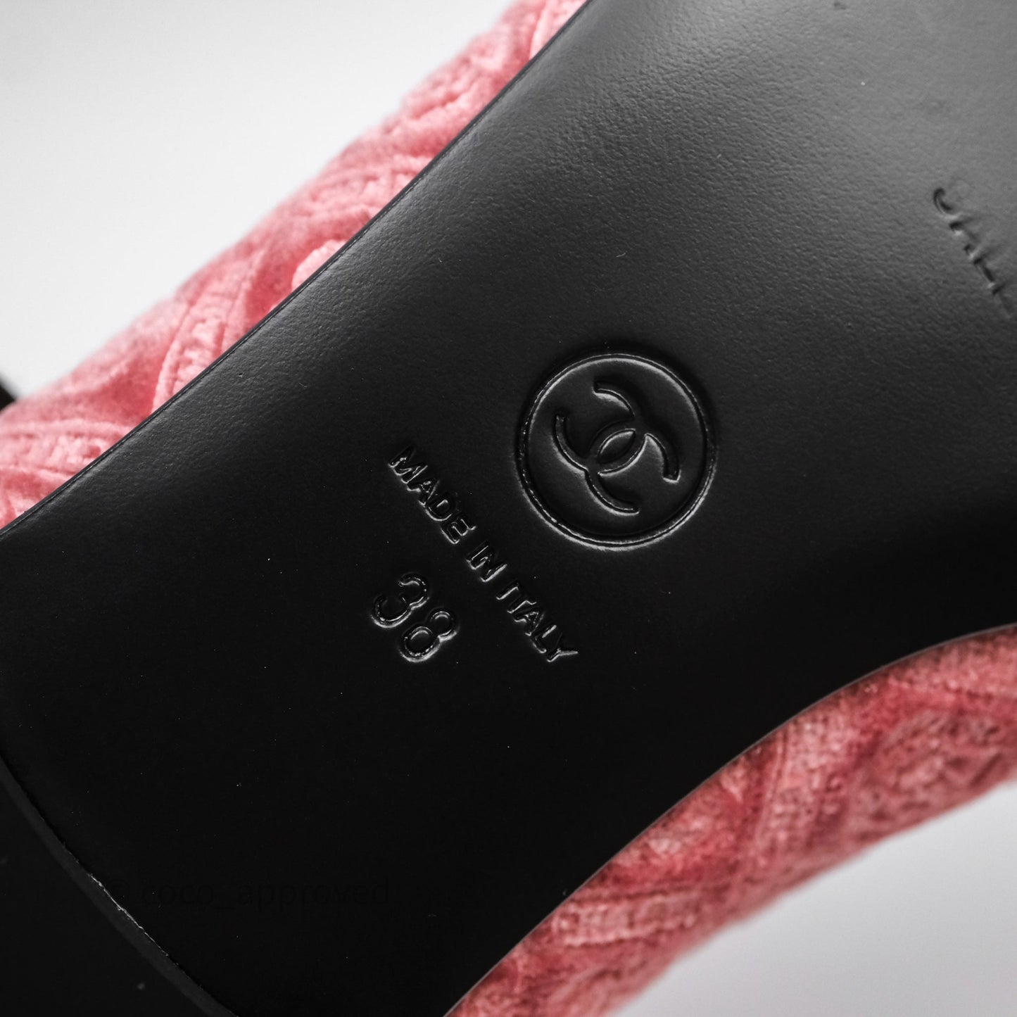 Chanel Ballerina Flats Camellia Quilts Pink Velvet Size 38