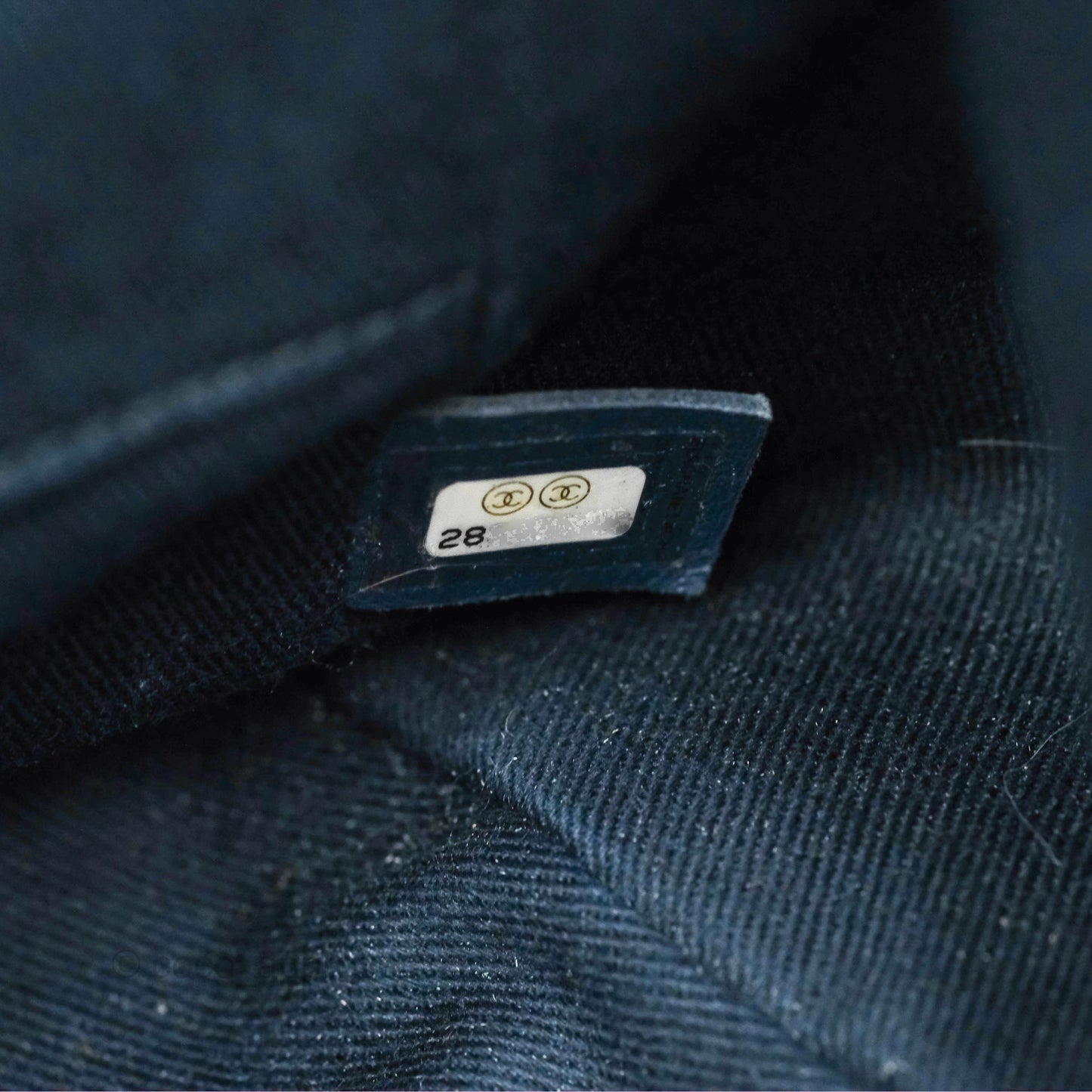 Chanel Large Deauville Navy Glitter Canvas Gold Hardware