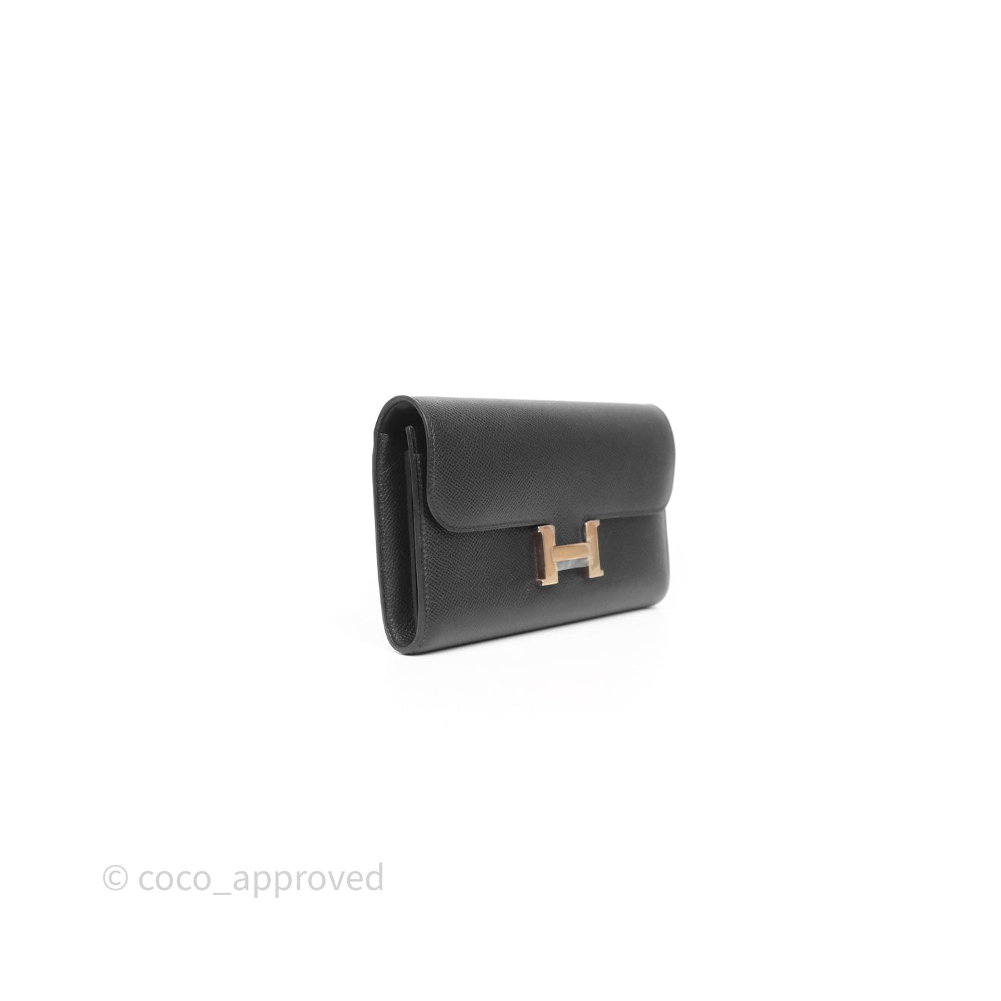 Hermès Constance Long To Go Wallet Black Noir 89 Epsom Rose Gold Hardware
