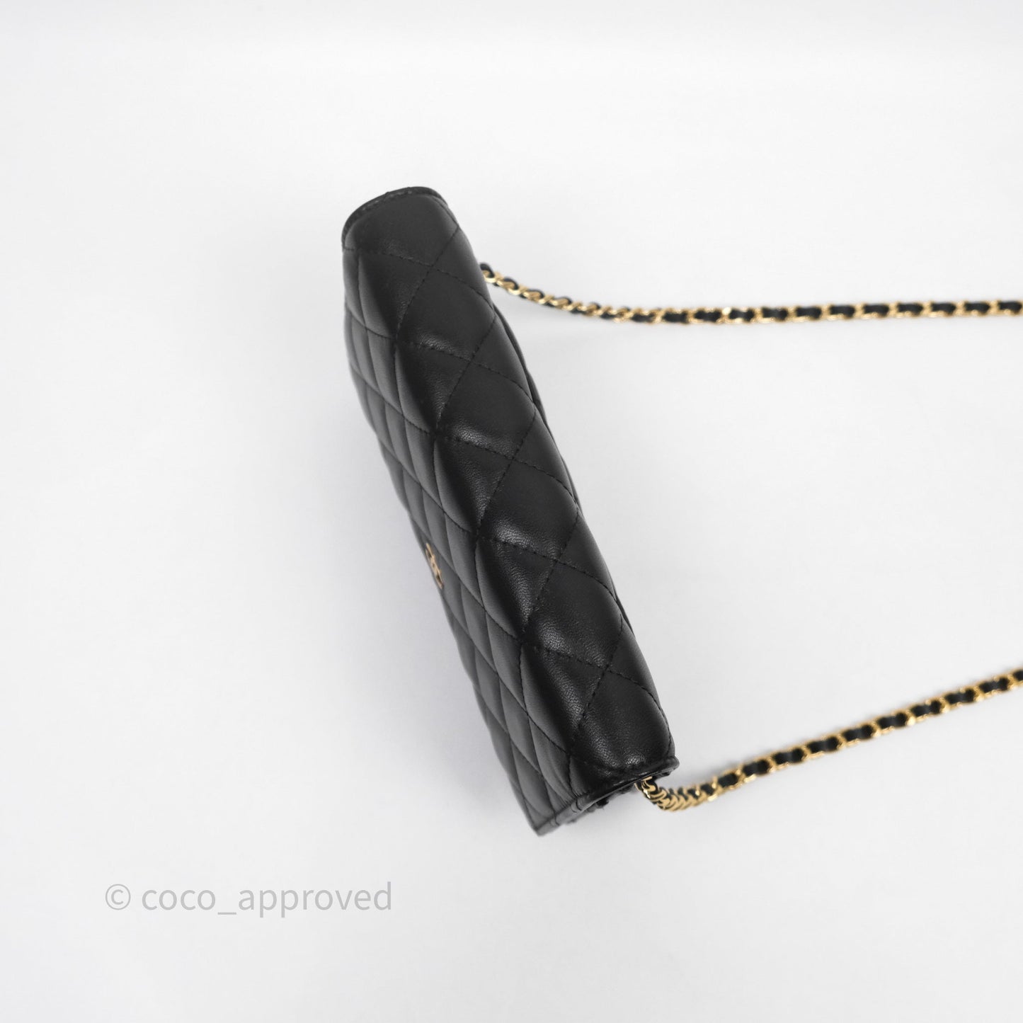 Chanel Quilted WOC Black Lambskin Gold Hardware
