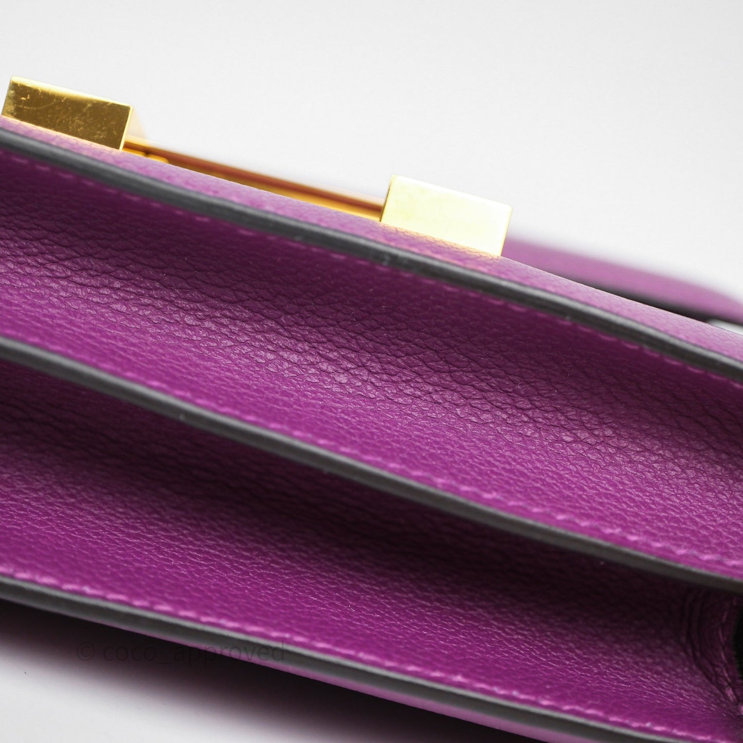 Hermès Constance Mini 18cm Anemone P9 Evercolor Gold Hardware