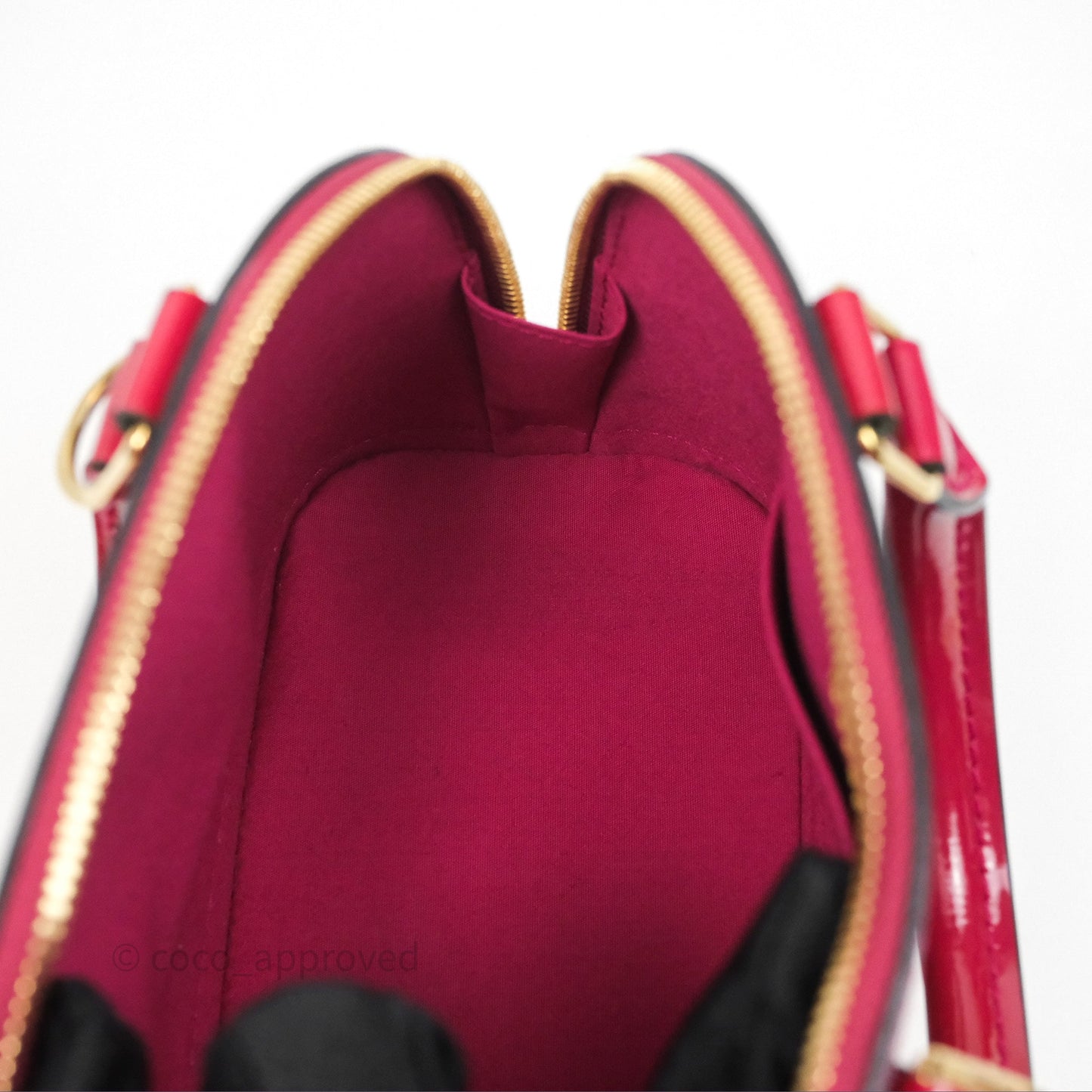 Louis Vuitton Alma BB Red Patent Gold Hardware