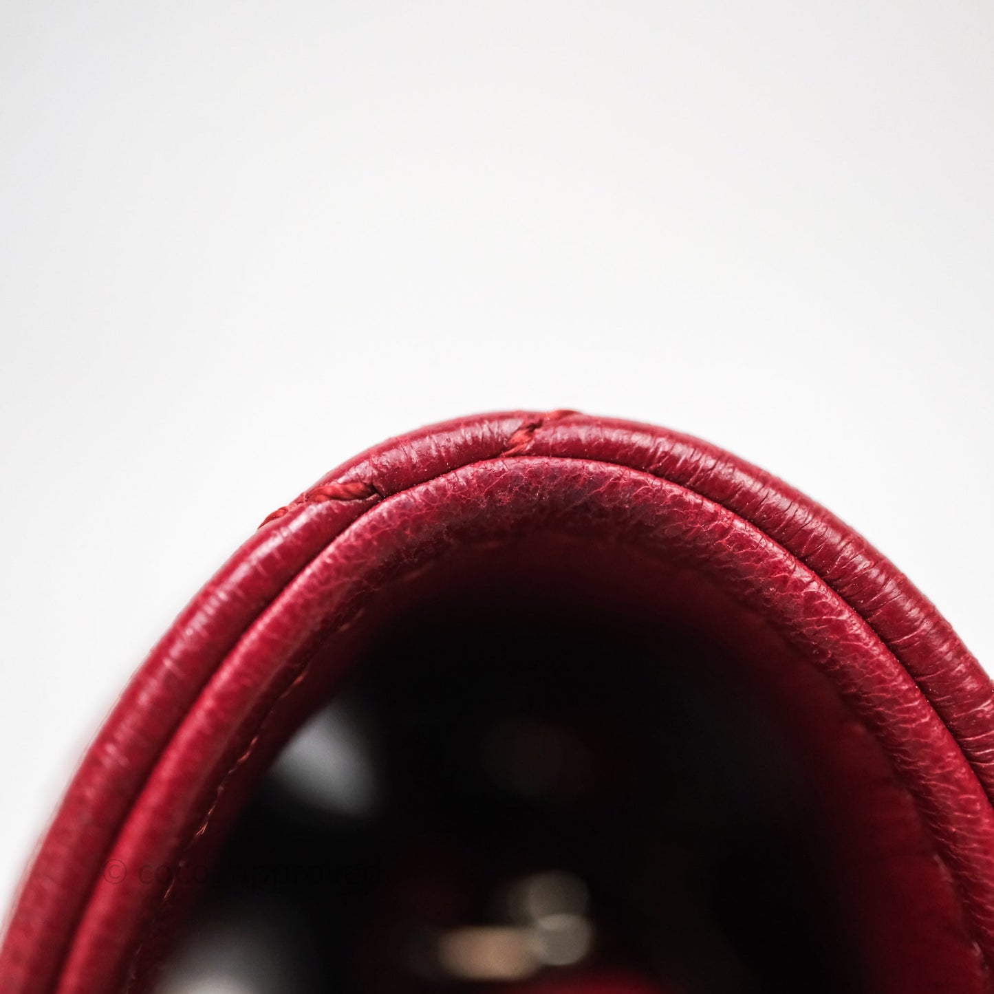 Chanel Quilted Wallet on Chain WOC Red Lambskin Silver Hardware