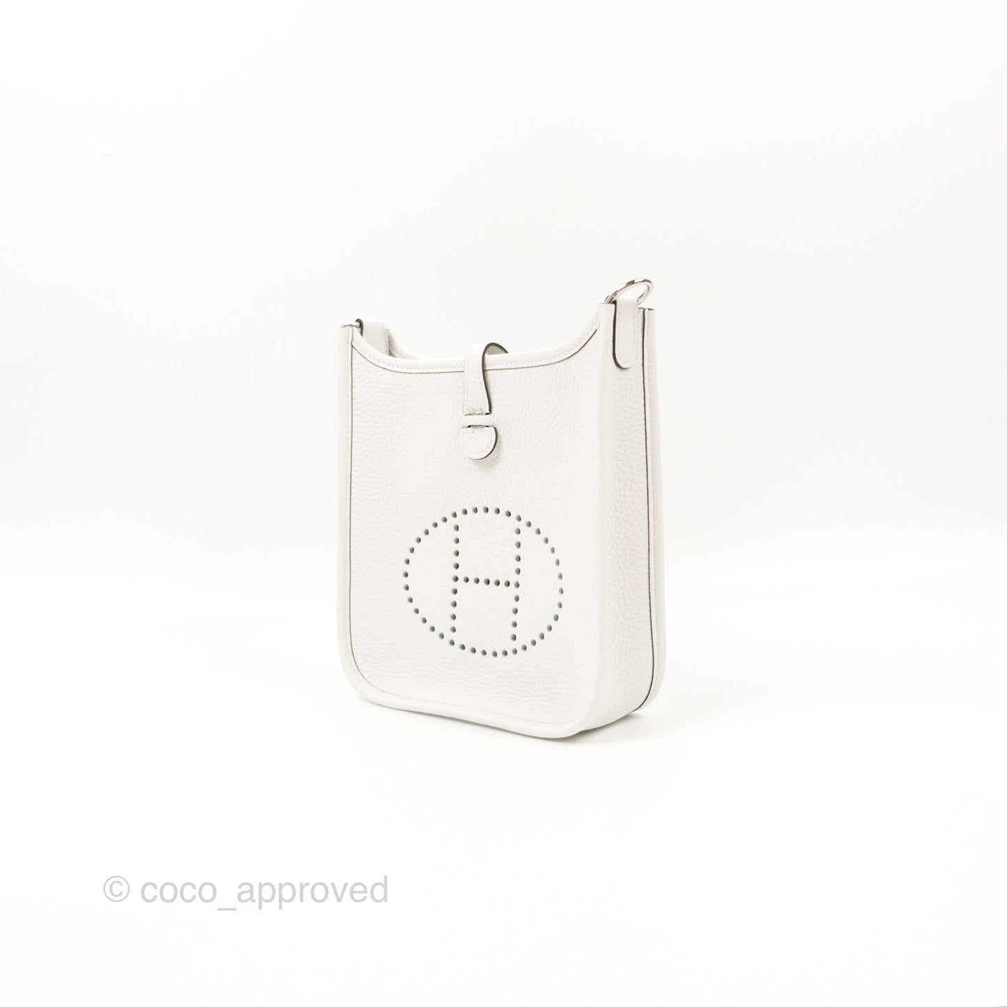 Hermès Mini Evelyne 16 New White Clemence Palladium Hardware