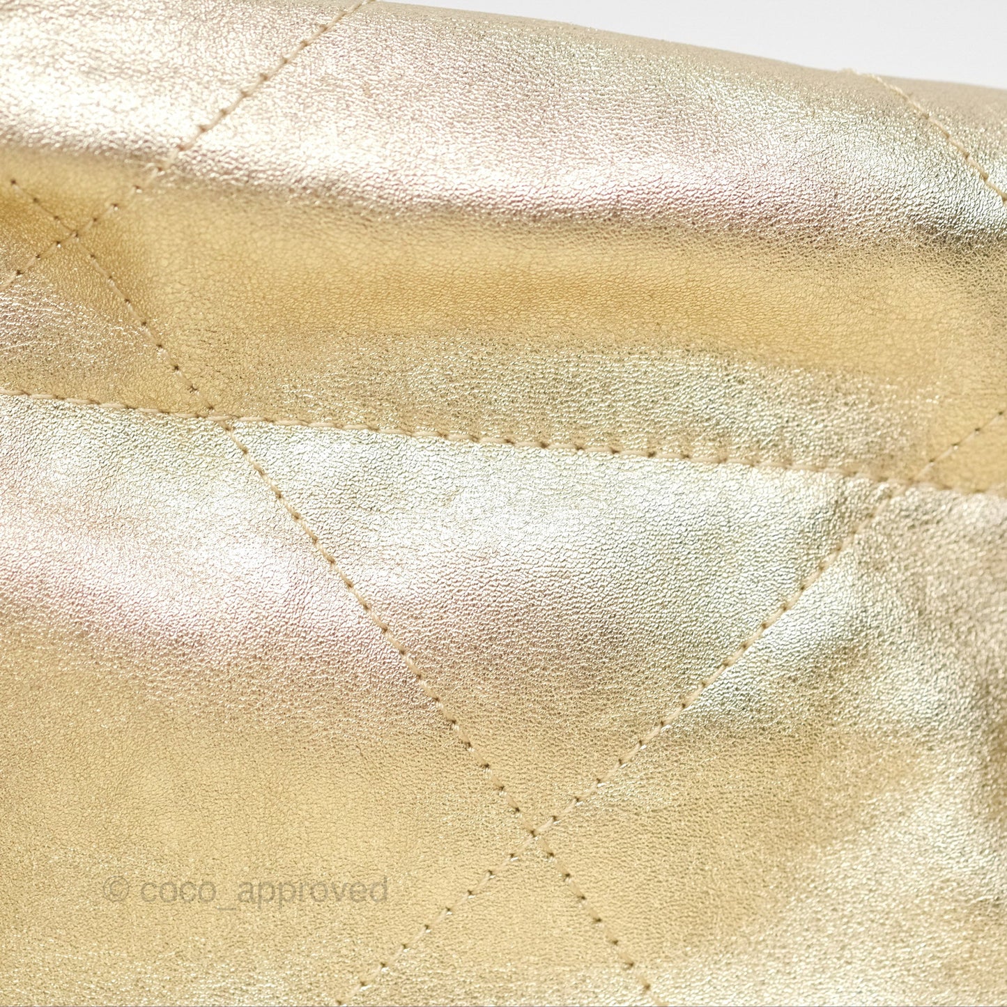 Chanel 22 Small Quilted Iridescent Gold Gold Hardware