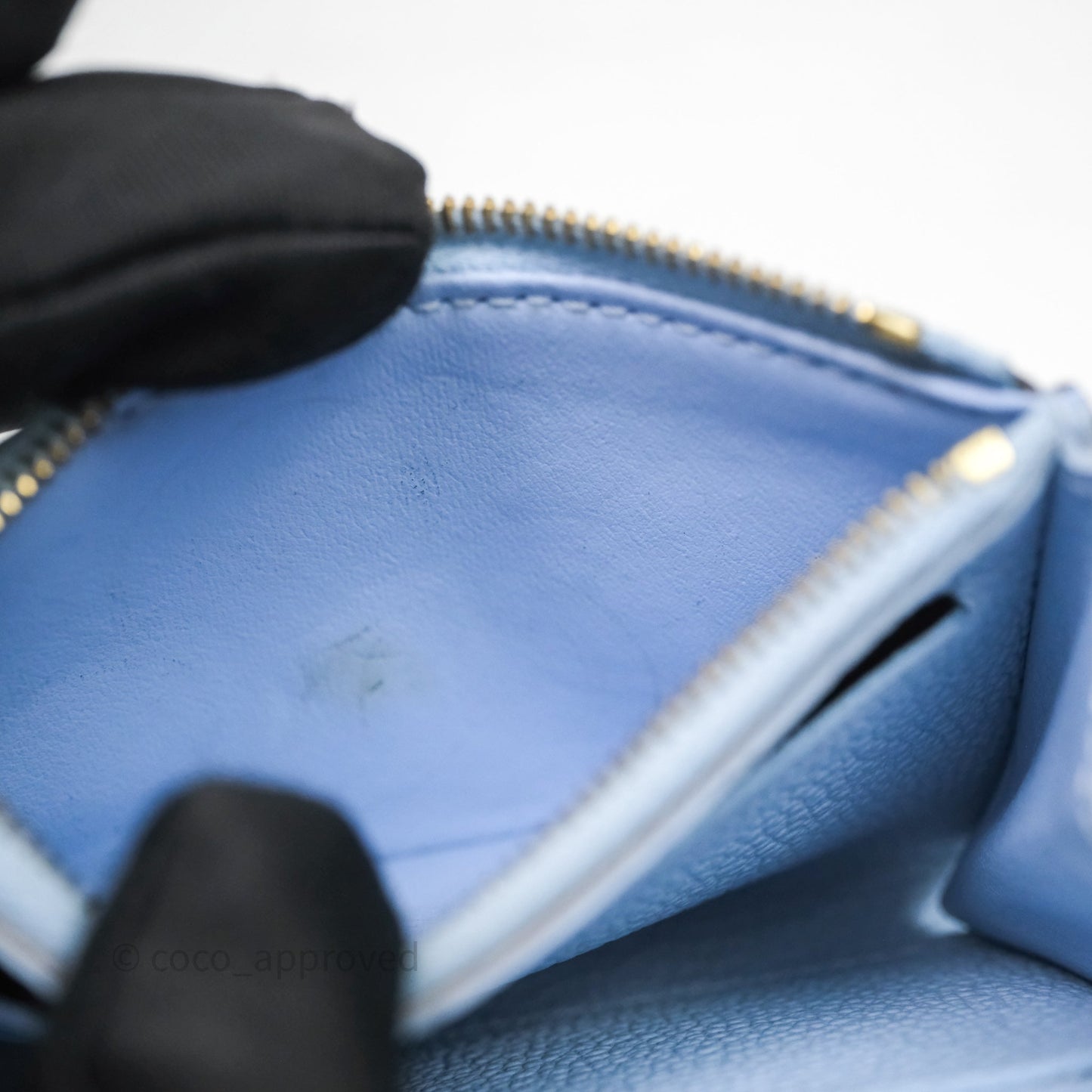 Louis Vuitton Rosali Coin Purse Empreinte Bleu Nuage Gold Hardware