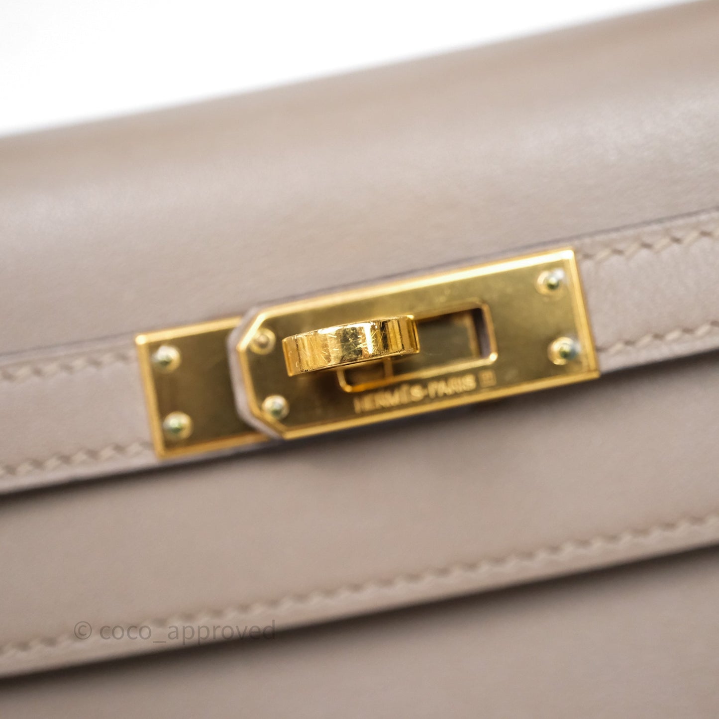 Hermès Kelly Pochette Gris Asphalte M8 Swift Gold Hardware