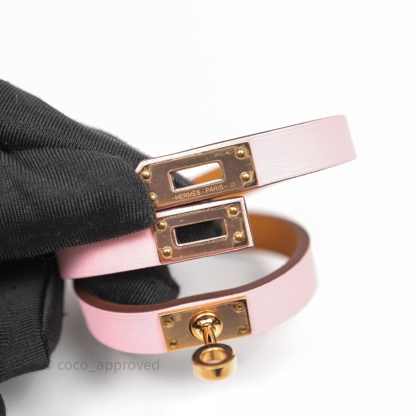 Hermès Kelly Double Tour Bracelet Rose Swift Rose Gold Hardware
