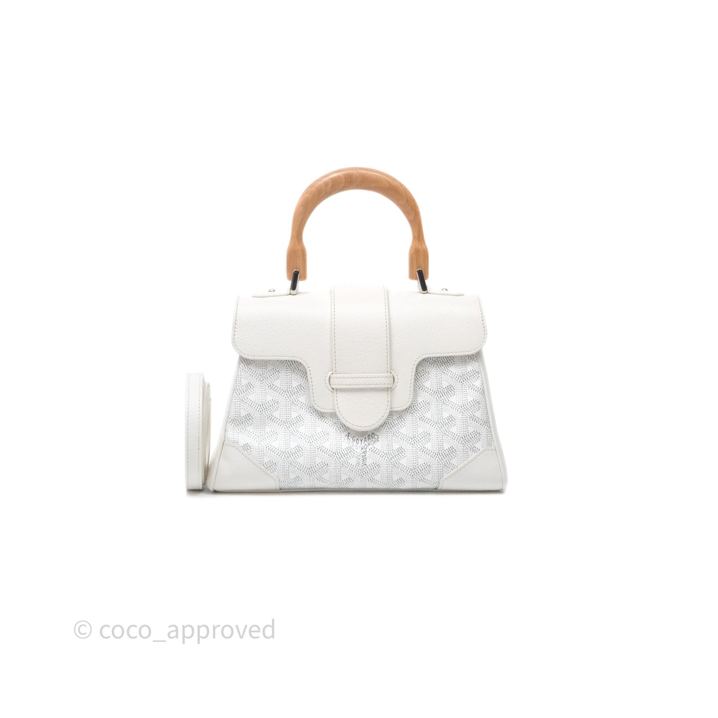 Goyard Saïgon Mini Bag Chevroches Calfskin White Silver Hardware