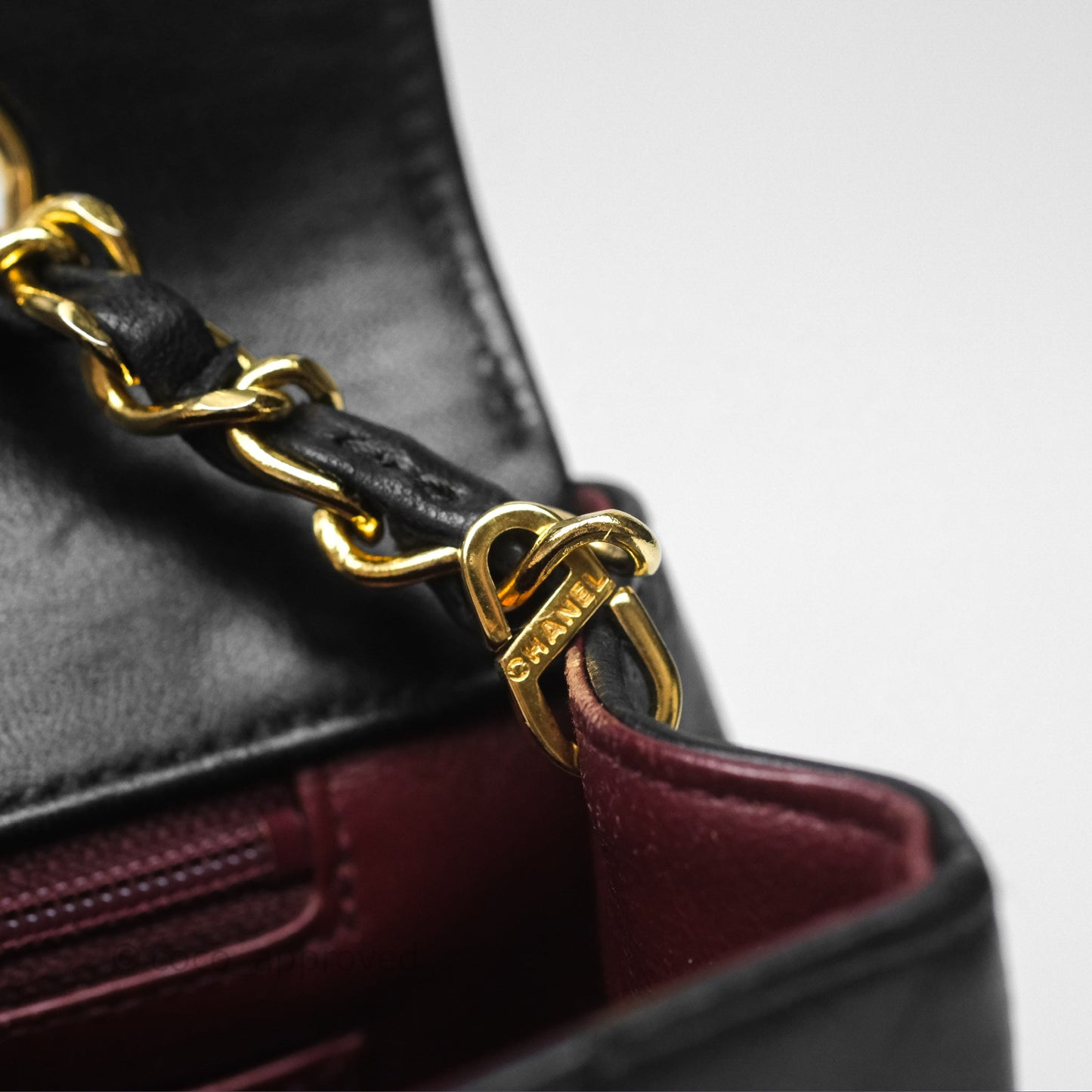 Chanel Medium Vintage Quilted Classic Diana Flap Bag Black Lambskin 24K Gold Hardware