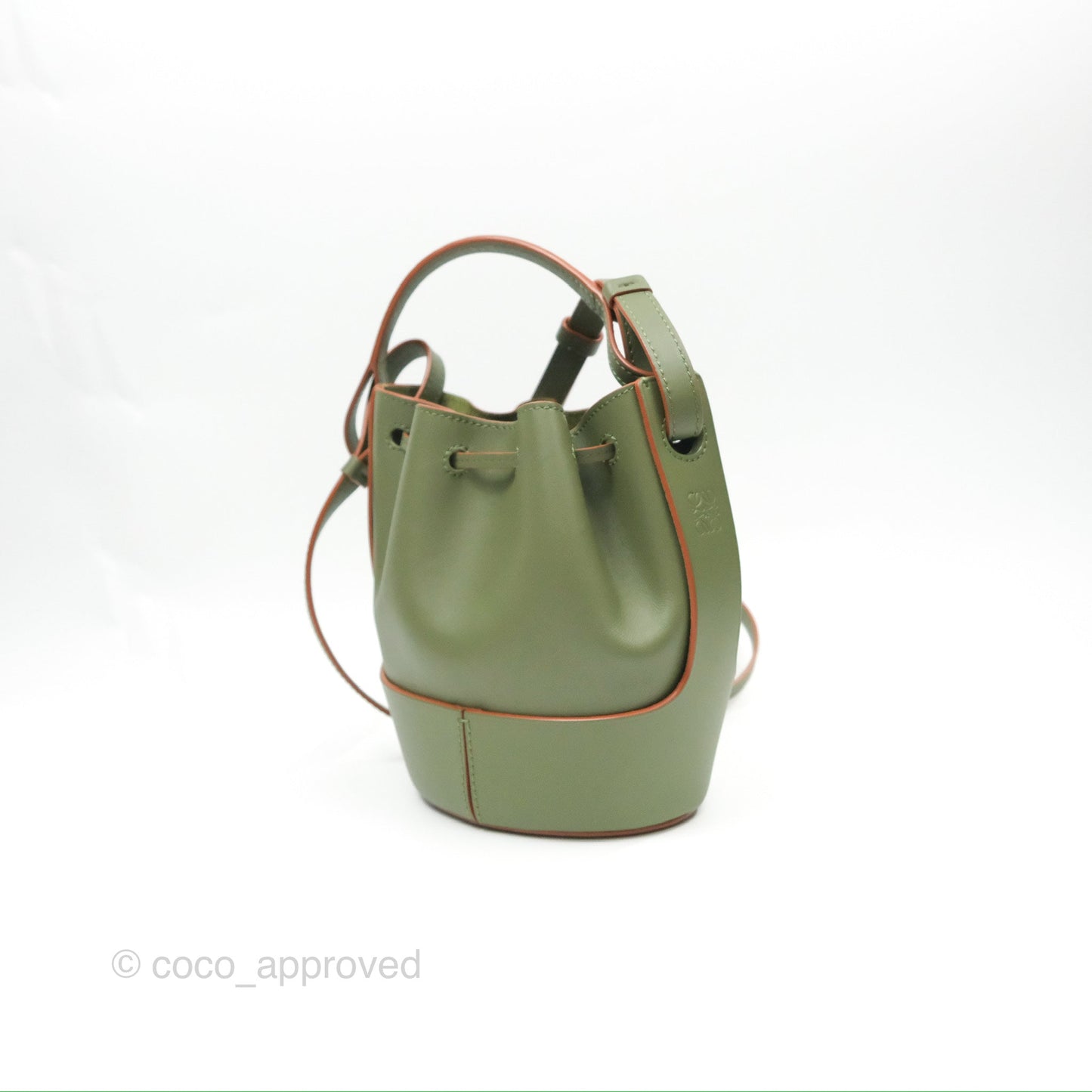 Loewe Mini Balloon Bucket Bag Green Calfskin