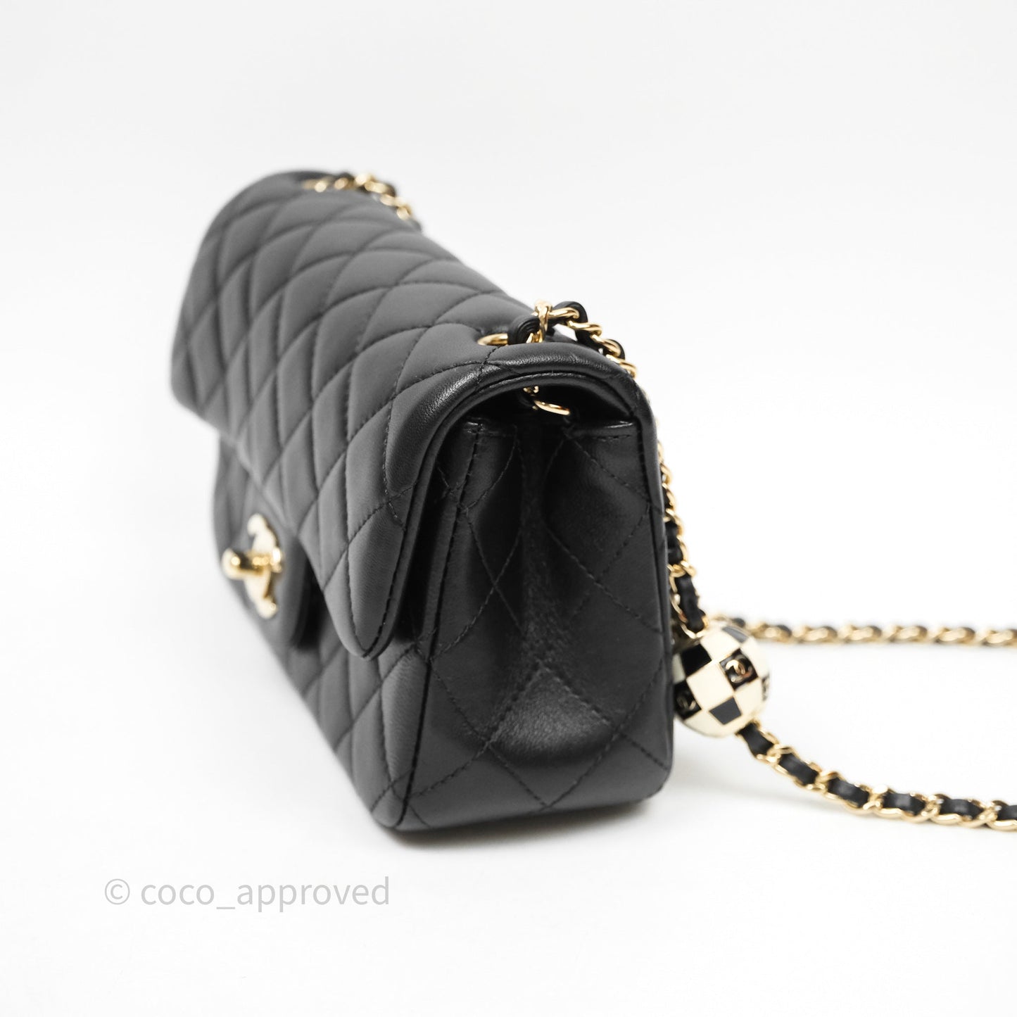 Chanel Ball Crush Mini Rectangular Black Lambskin Gold Hardware