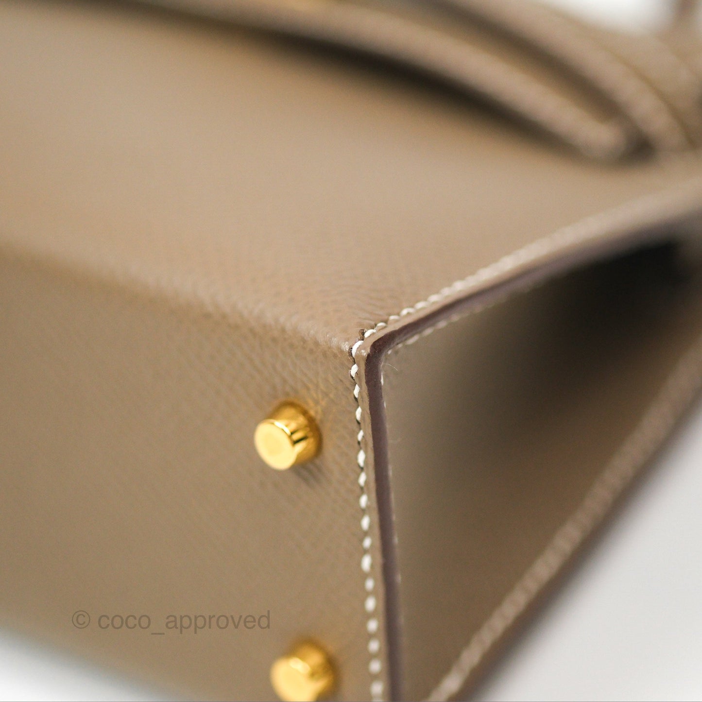 Hermès Mini Kelly II Etoupe Epsom Gold Hardware