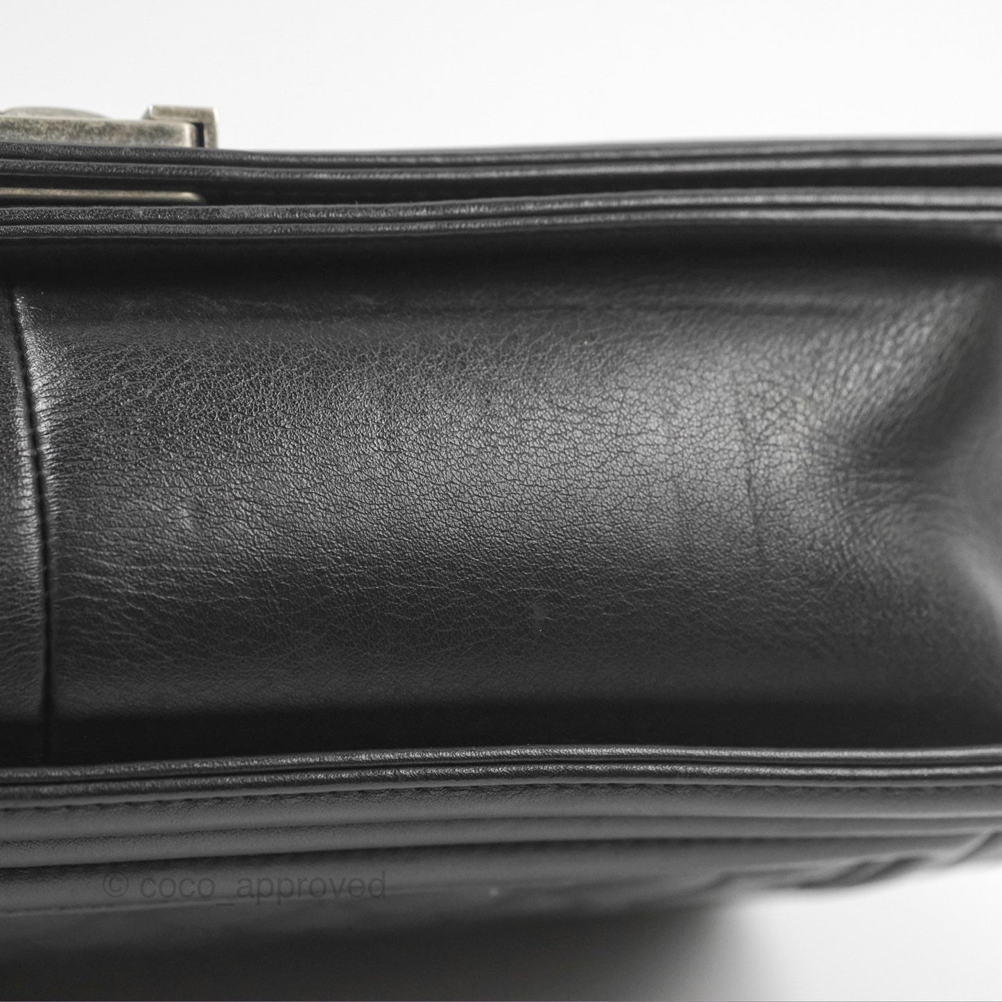 Chanel Quilted New Medium Boy Black Lambskin Ruthenium Hardware