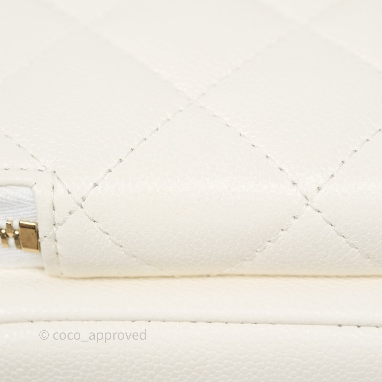 Chanel Quilted Business Affinity Backpack Ivory White Caviar Gold Hardware