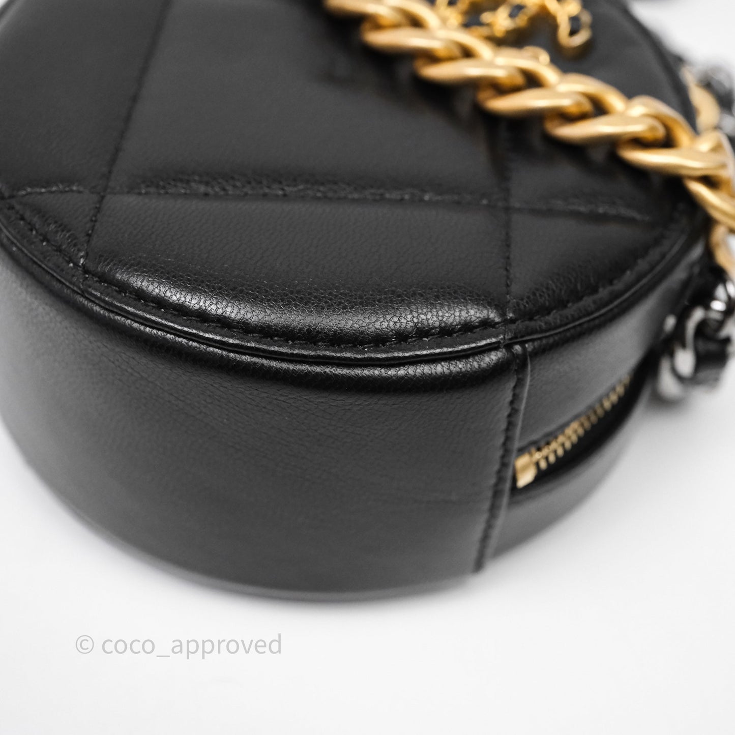 Chanel 19 Round Clutch With Chain Black Mixed Hardware
