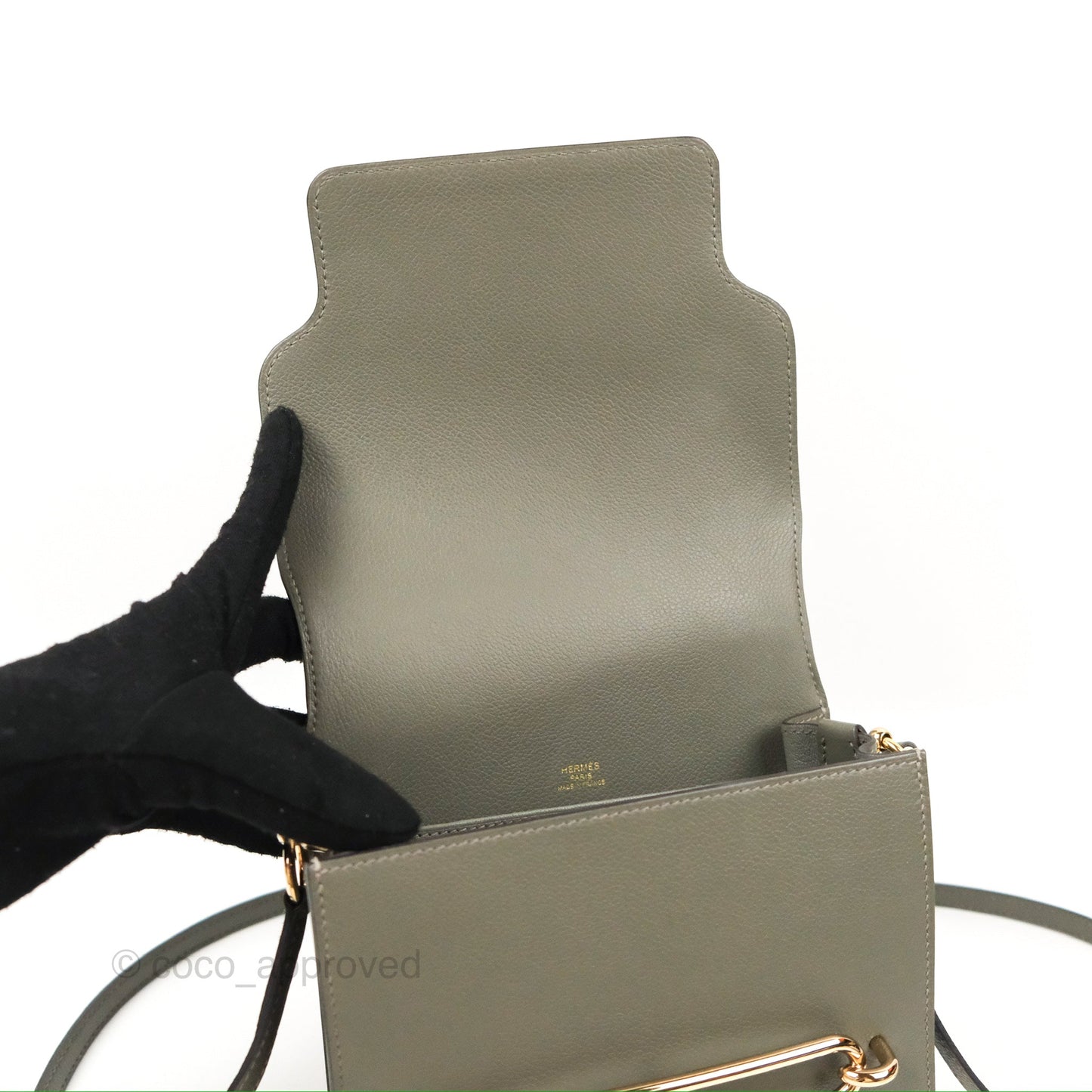 Hermès Roulis Mini 18 Gris Meyer 0L Evercolor Permabrass Hardware