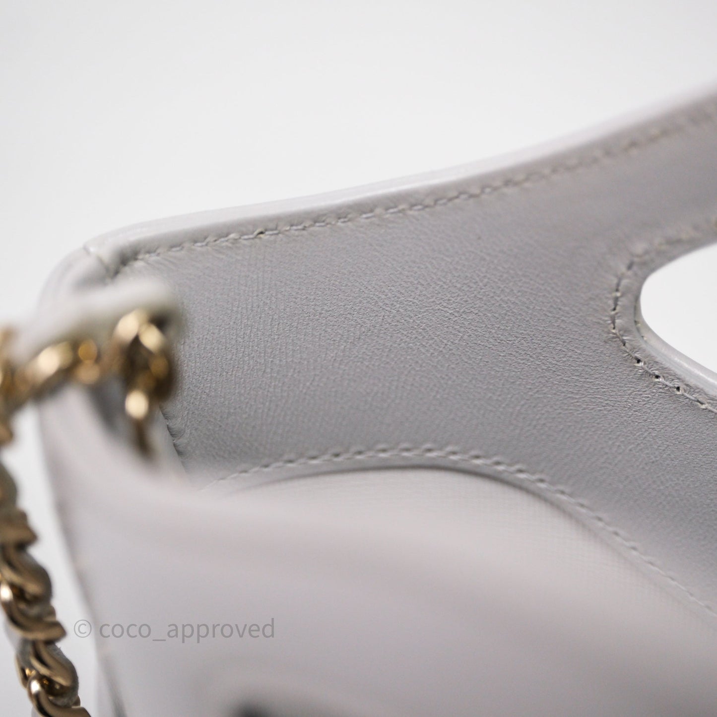 Chanel Nano 31 Grey Shiny Lambskin Gold Hardware