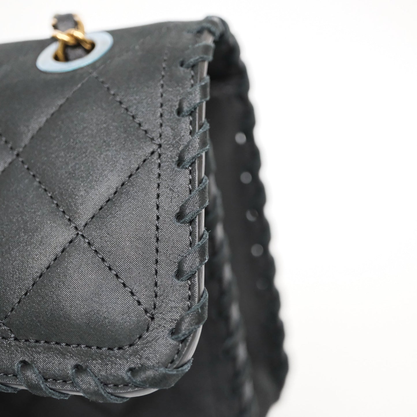 Chanel Braided Flap Bag Black Nubuck Aged Gold Hardware