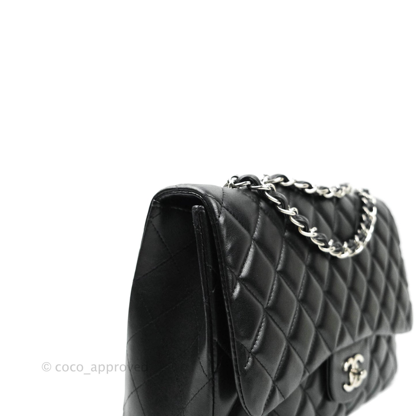 Chanel Jumbo Single Flap Black Lambskin Silver Hardware⁣⁣