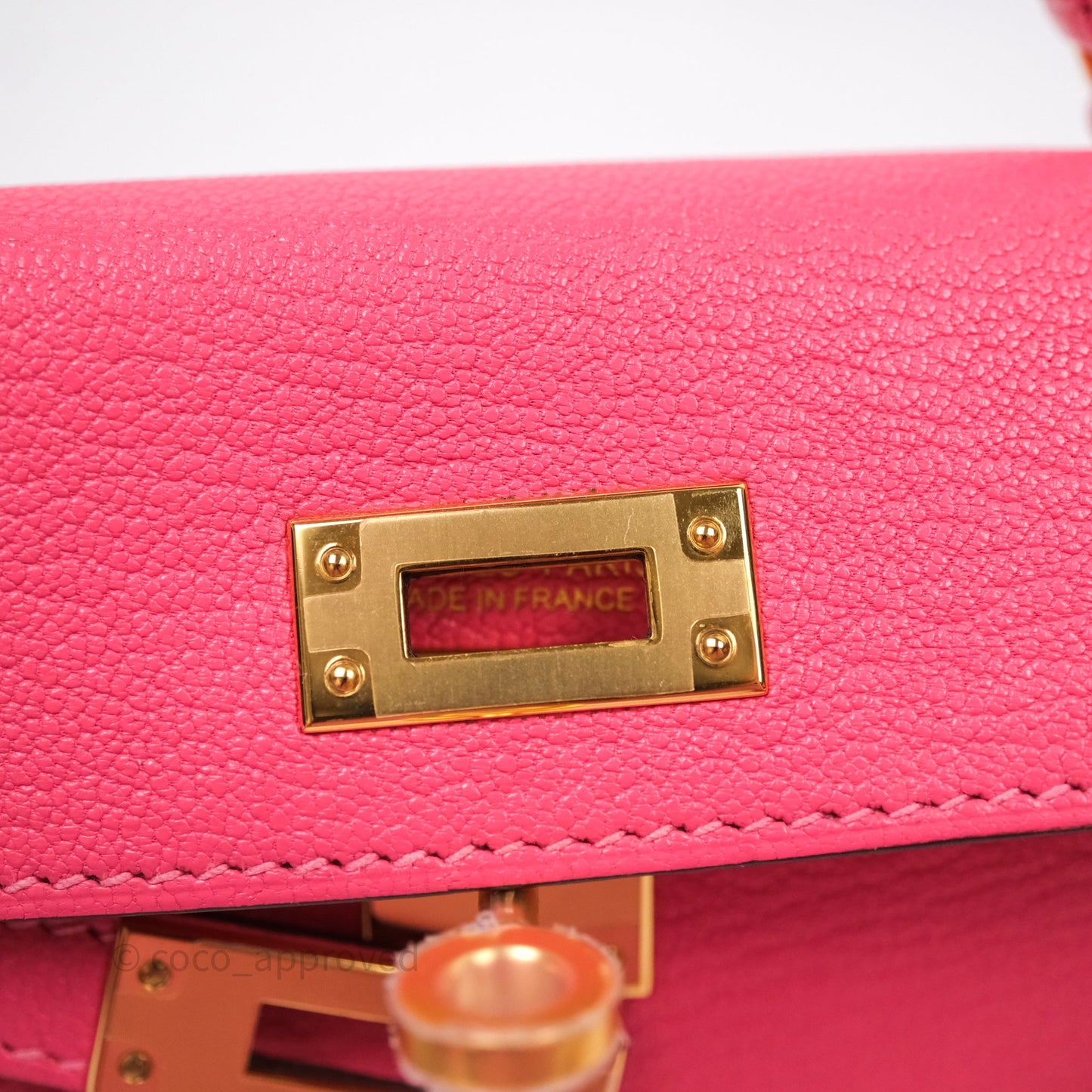 Hermes Mini Kelly II Chevre Mysore U5 Rose Lipstick Gold Hardware